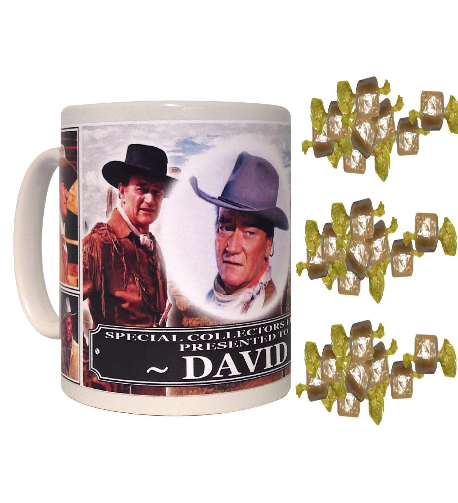 John Wayne Personalised Icon Gift Mug with Sweets - Buy Online on GoSupps.com