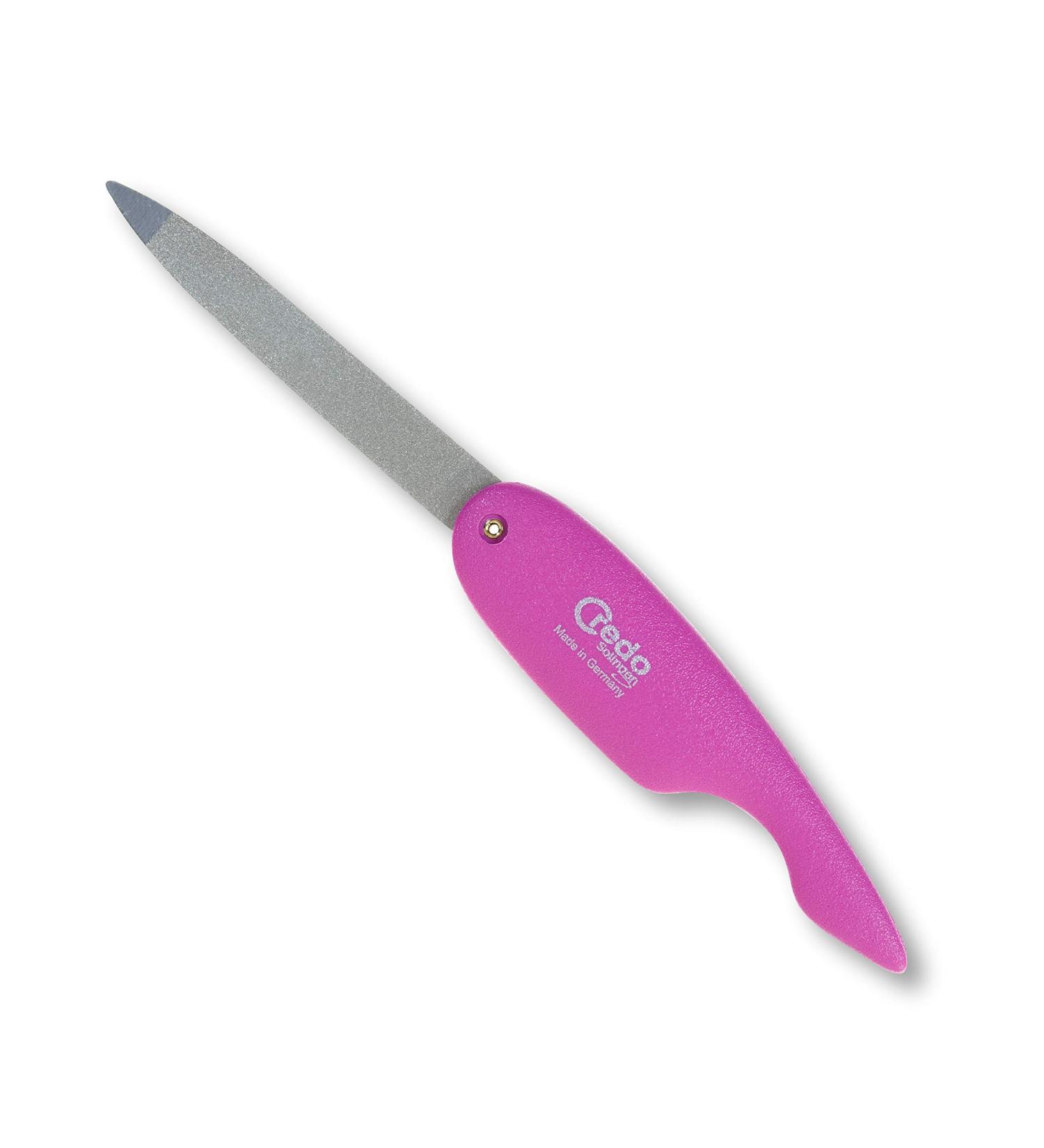 CREDO Saphir Folding Nail File POP ART Coarse/Fine Chrome File Sheet Pink
