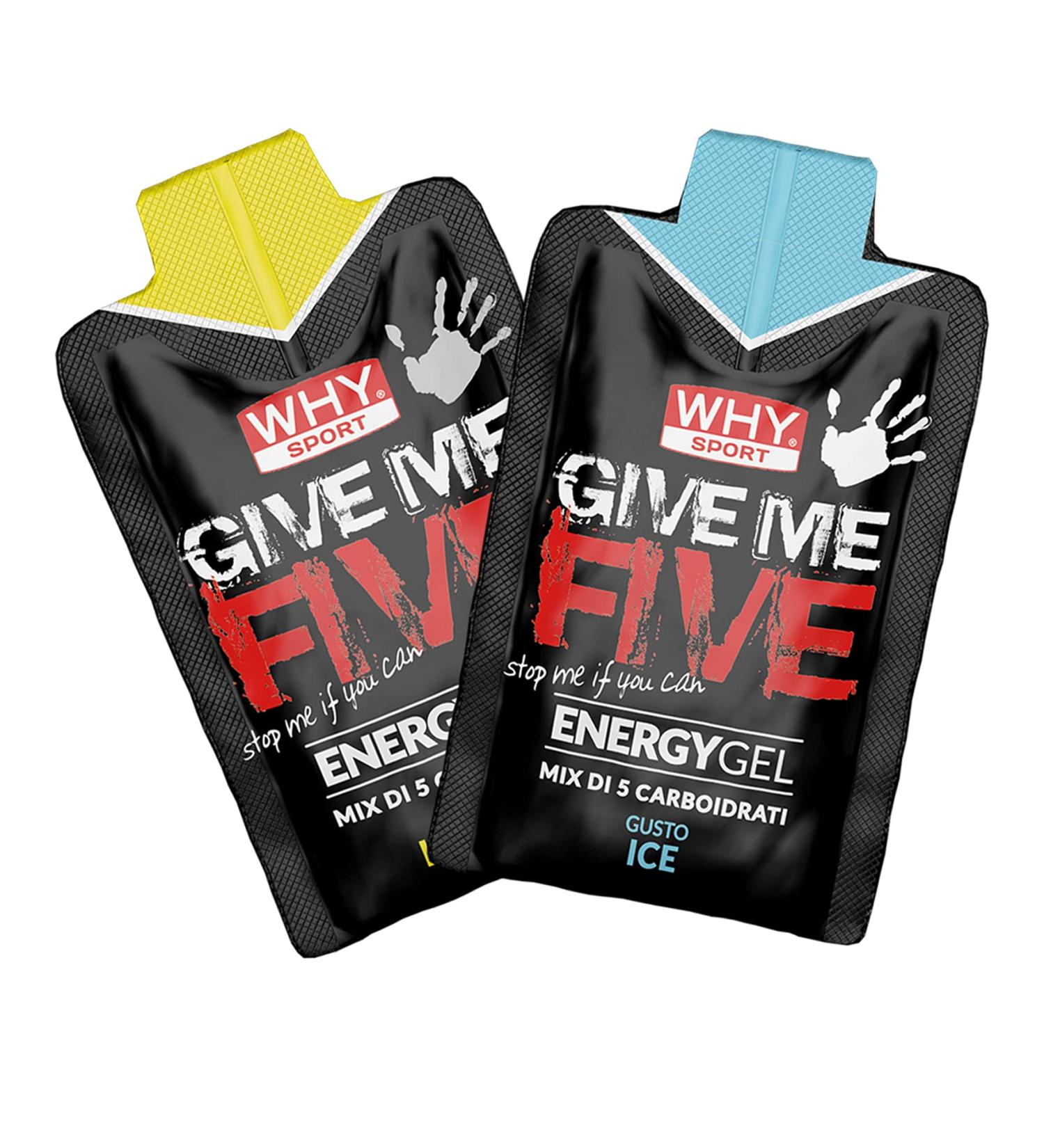 GIVE ME FIVE: Energy gel with 5 sources of carbohydrates and sodium - Gluten free - Ice cream flavor - 50 ml format.