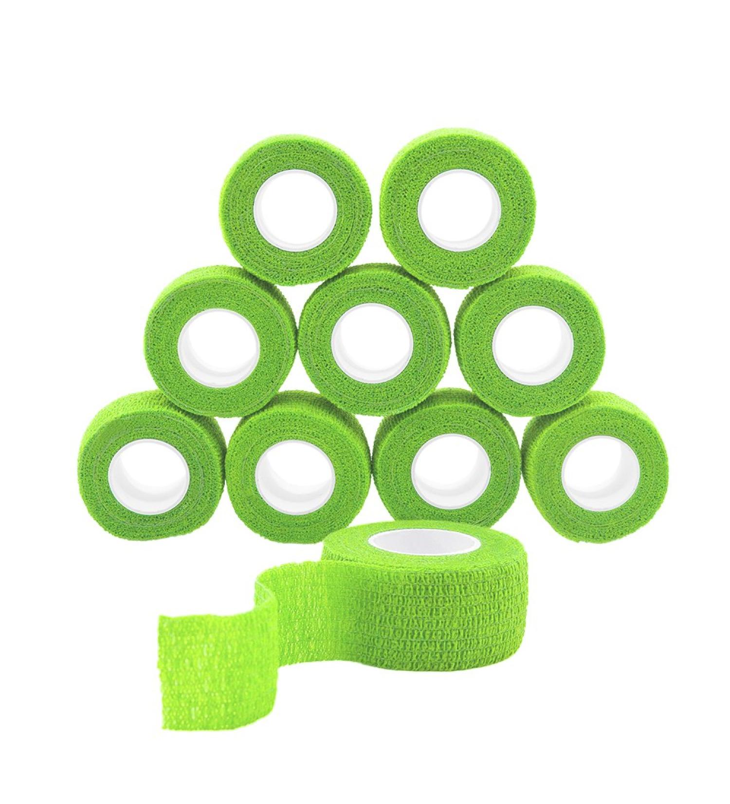 Self Adhesive Finger Tape Rolls - Non-Woven, Ventilated Wrap for Sprains, Swelling, and Soreness - 10PCS 1in X 14.7ft (Green) - Buy Online on GoSupps.com