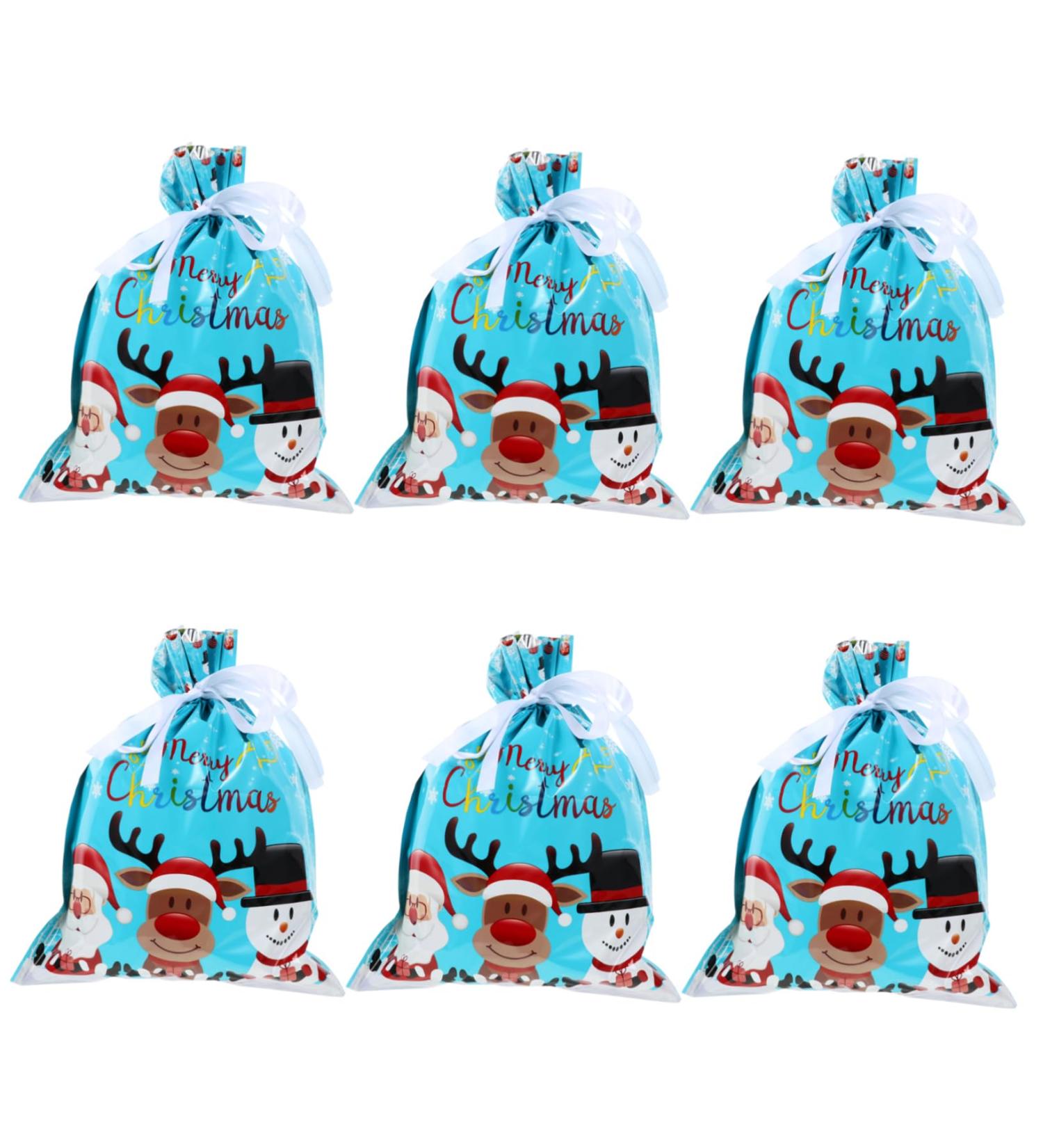 SEWOART 6 Pcs Biscuit Drawstring Bag Candy Bags Santa Bags Drawstring Candy Bag Child Christmas Bag - Buy Online on GoSupps.com