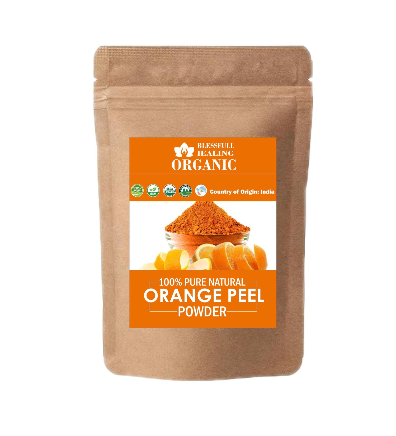 Blessfull Healing Organic 100% Pure Natural Orange Peel Powder | 100 Gram / 3.52 oz Pack Of 2 - Buy Online on GoSupps.com