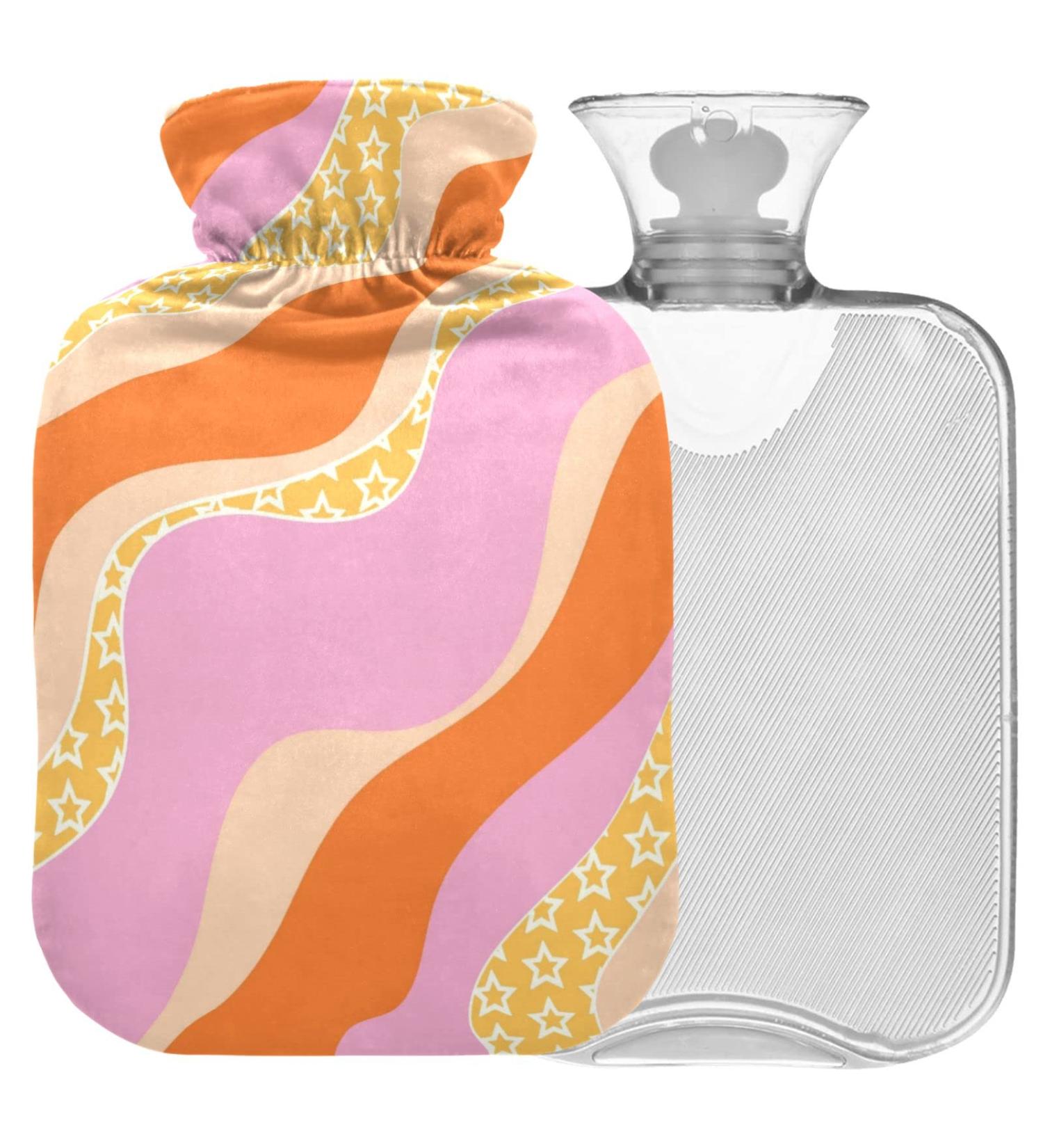 Naanle 2L Hot Water Bottle with Lid - Flower Shaft Stripes for Back Pain Relief Hand/Foot Warmer & Cold Therapy - Buy Online on GoSupps.com