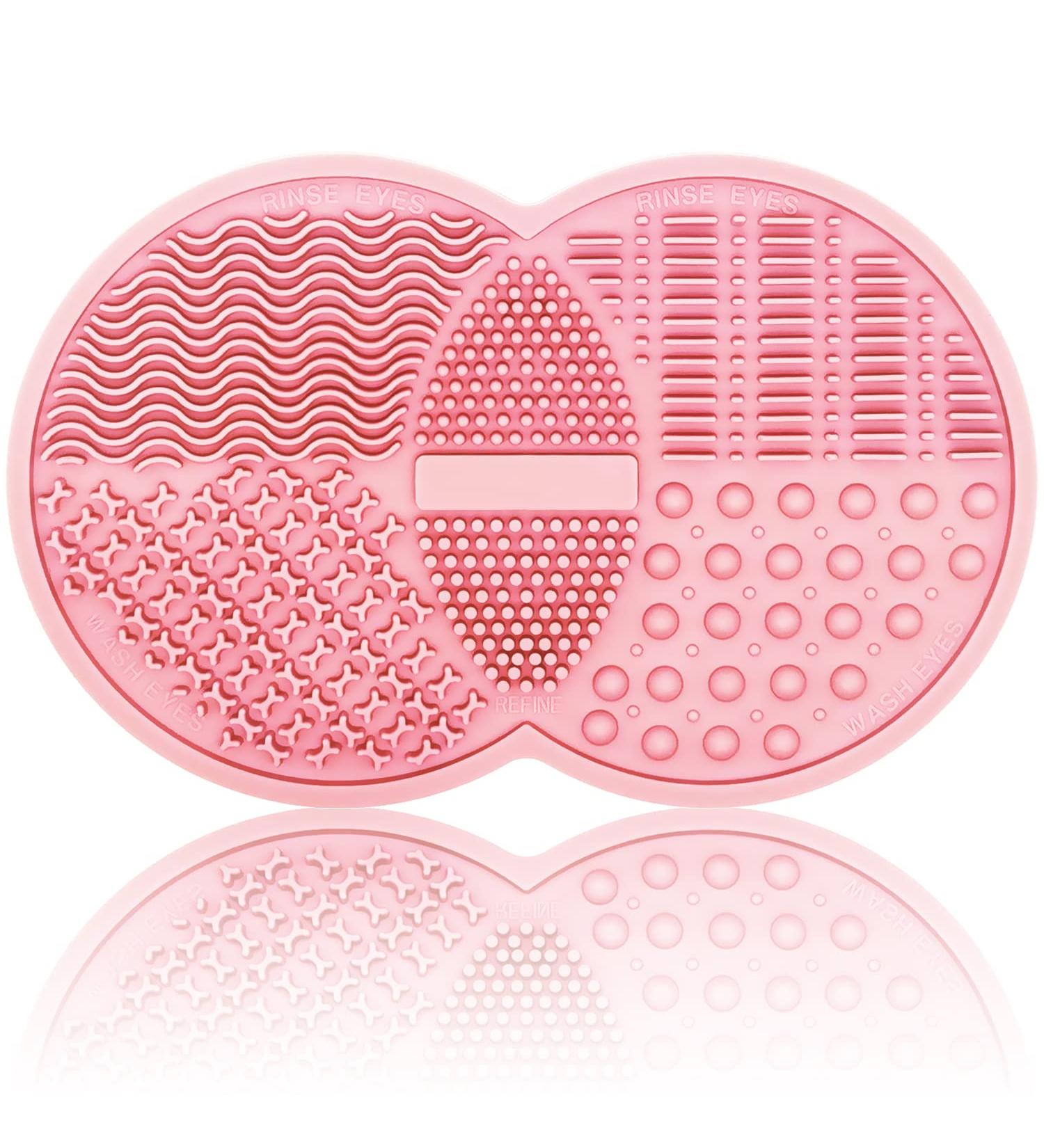 Premium Silicone Makeup Brush Cleaning Mat - Perfect for Brushes & Sponges | Effortless Cleaning Pad (Pink) - Buy Online on GoSupps.com