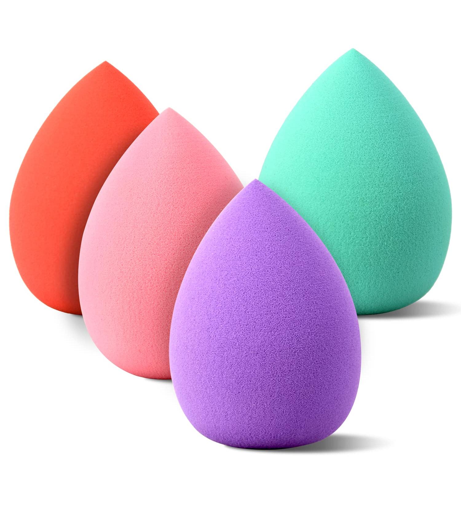 LYFONDYI Multi-colored Teardrop Beauty Makeup Sponge Set - 4 Pack of Makeup Blenders for Foundation, Powder, and Liquid - Face Blending Kit - Buy Online on GoSupps.com