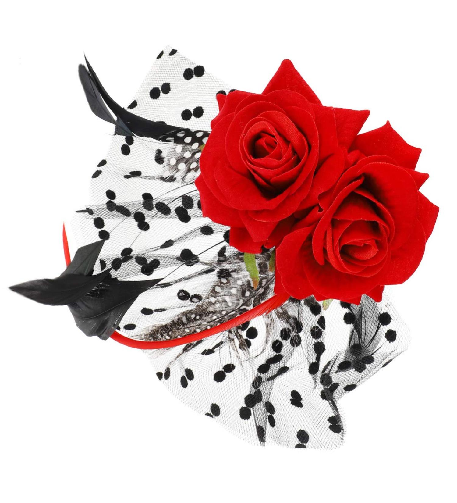 LALAFINA Halloween Red Rose Hairpin Headdress Bridal Dress Hair Accessories Stage Banquet Photo Accessories Hairpin Flower Mesh Hair Clip Fascinator Clip Prom Cloth Flowers Bride - Buy Online on GoSupps.com