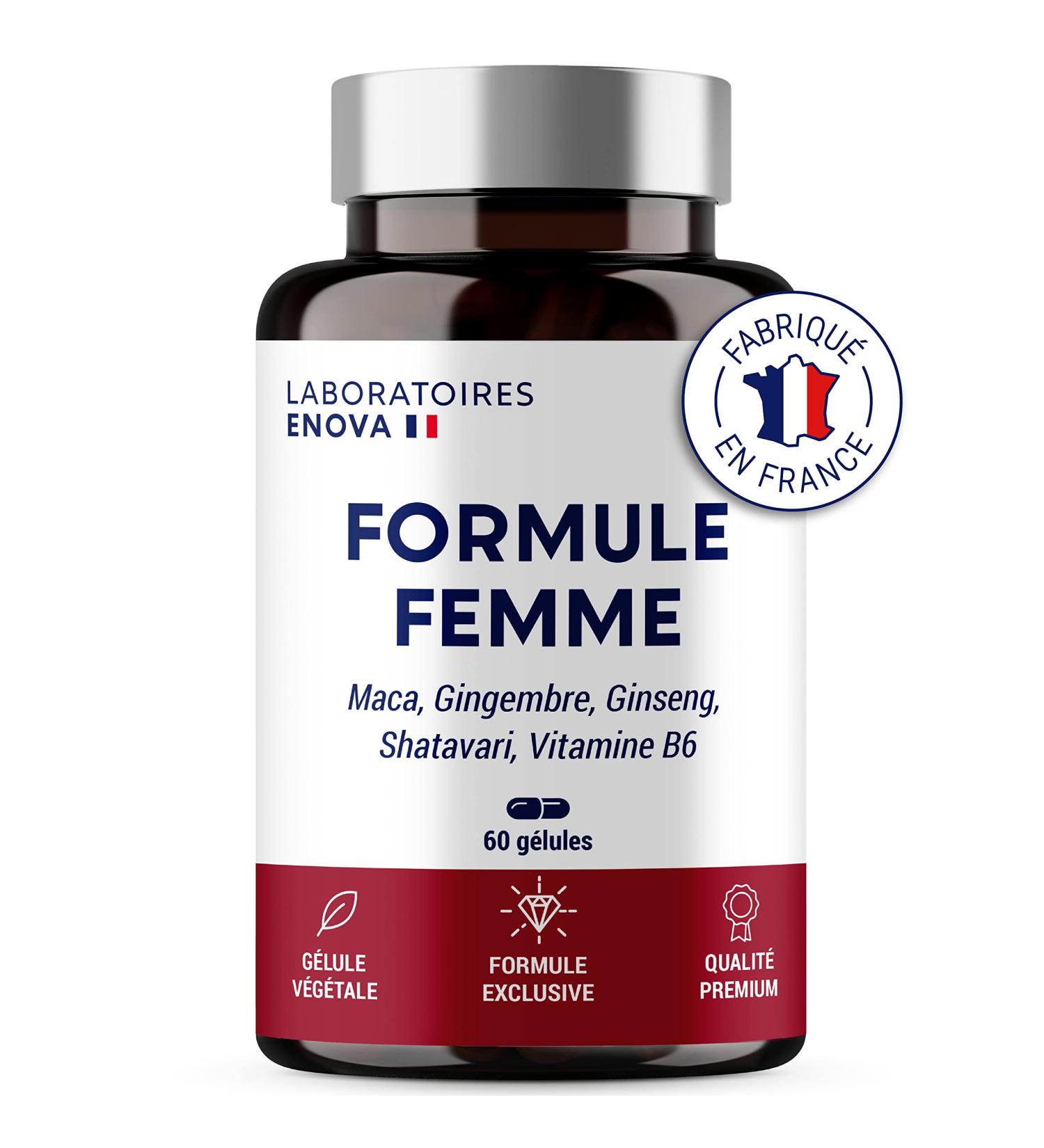 WOMAN FORMULA | Feminine Vitality | Plant Complex: Maca Ginger Ginseng Shatavari Vitamin B6 | 60 Capsules | Dietary supplement | Made in France | lady era - Buy Online on GoSupps.com