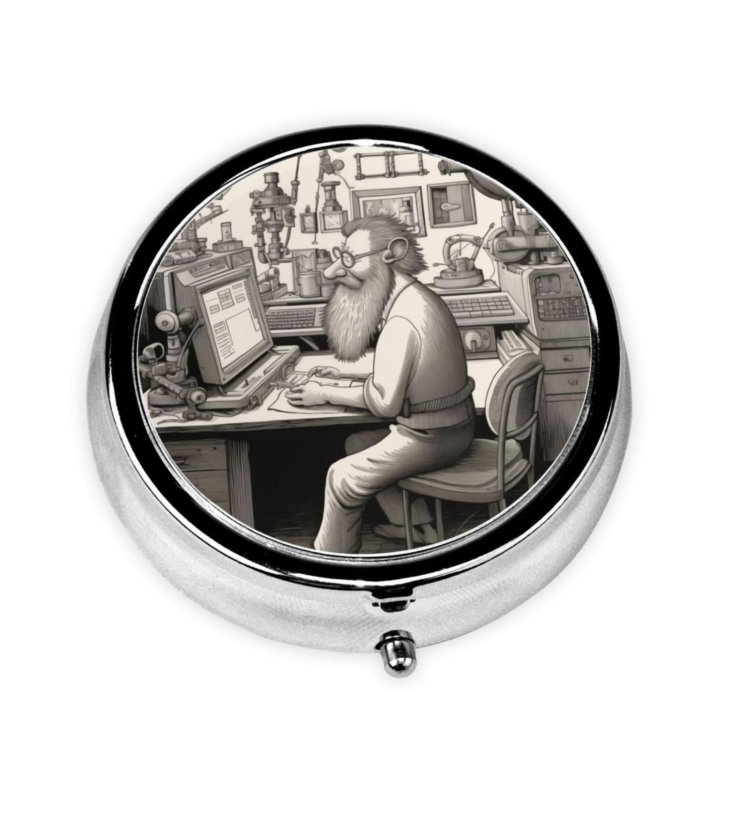 Great Inventor Portable Metal Pill Box - Round Mini 3-Compartment for Travel - Hinged Design for Small Pills - Buy Online on GoSupps.com