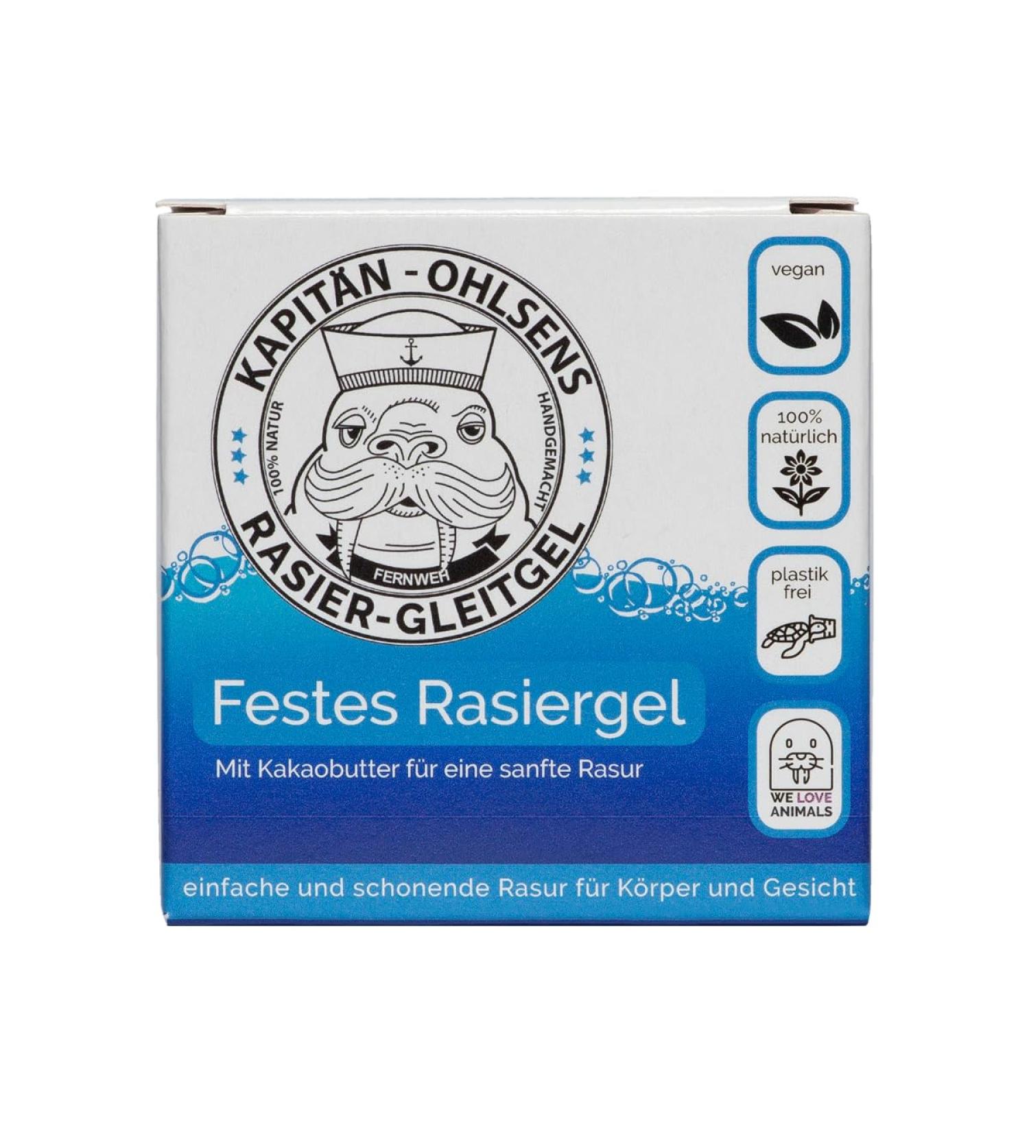  Kapit n Ohlsen Shaving Lubricant Gel Solid Shaving Gel Shaving Foam for Men and Women with Cocoa Butter for a Smooth Shave - Buy Online on GoSupps.com