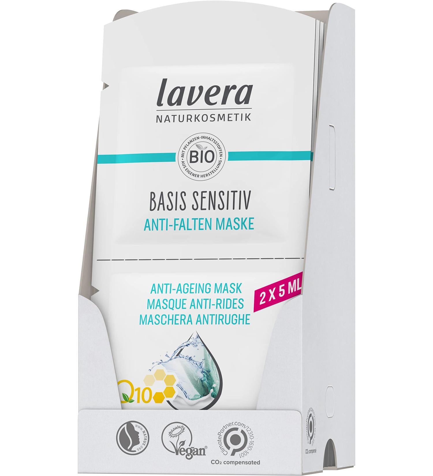 Lavera Sensitive Anti-Folds Mask | Vegan Organic Coenzyme Q10 | Natural Cosmetics - 15 Pack (15 x 10 ml) | International Shipping - Buy Online on GoSupps.com