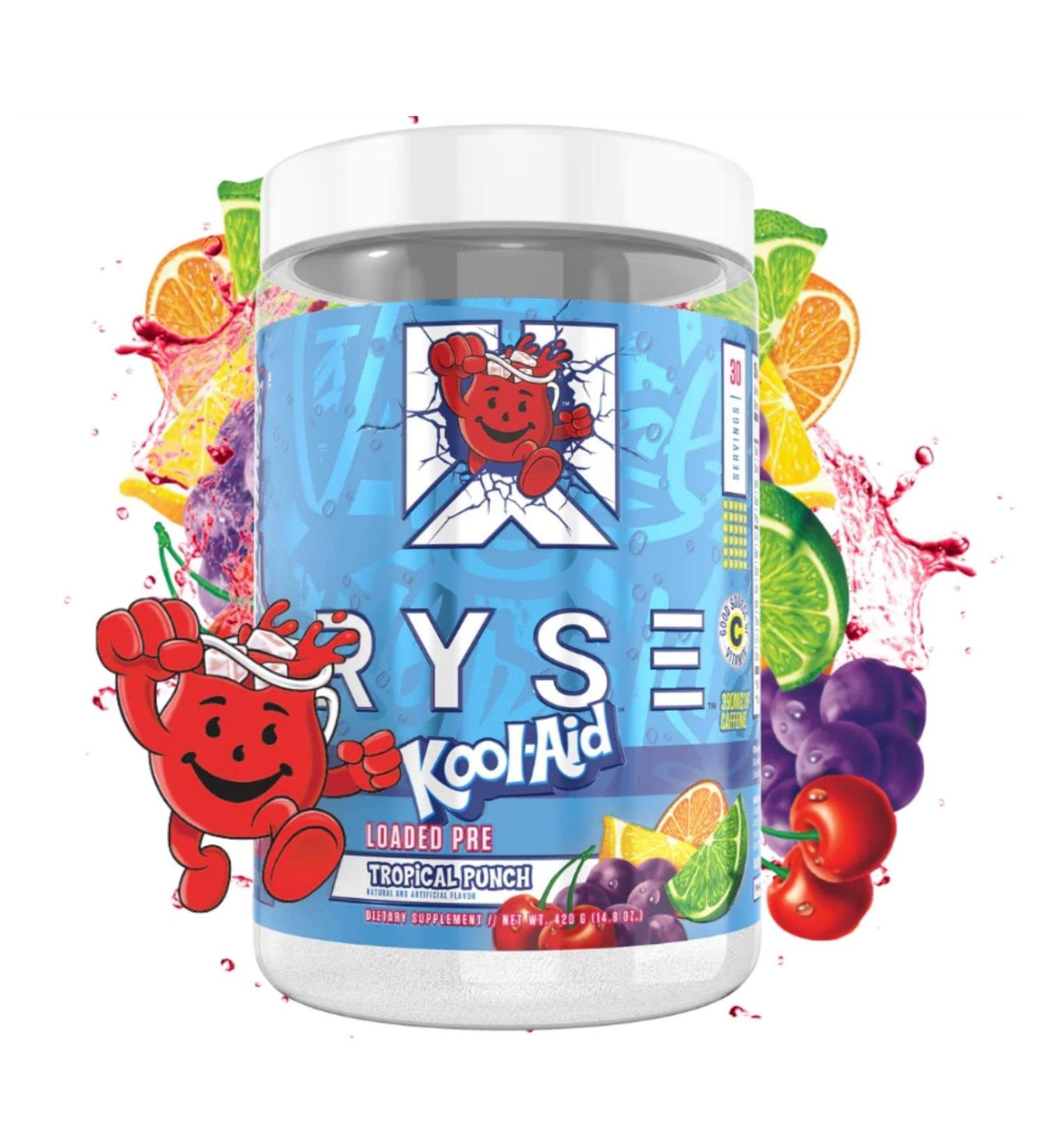 RYSE Up Ryse Core Series Loaded Pre-Workout Supplement | Energy, Strength, and Focus Booster with L-Citrulline, Beta Alanine, L-Theanine, Caffeine, and Thinkamine | 30 Servings (Tropical Punch) - Buy Online on GoSupps.com