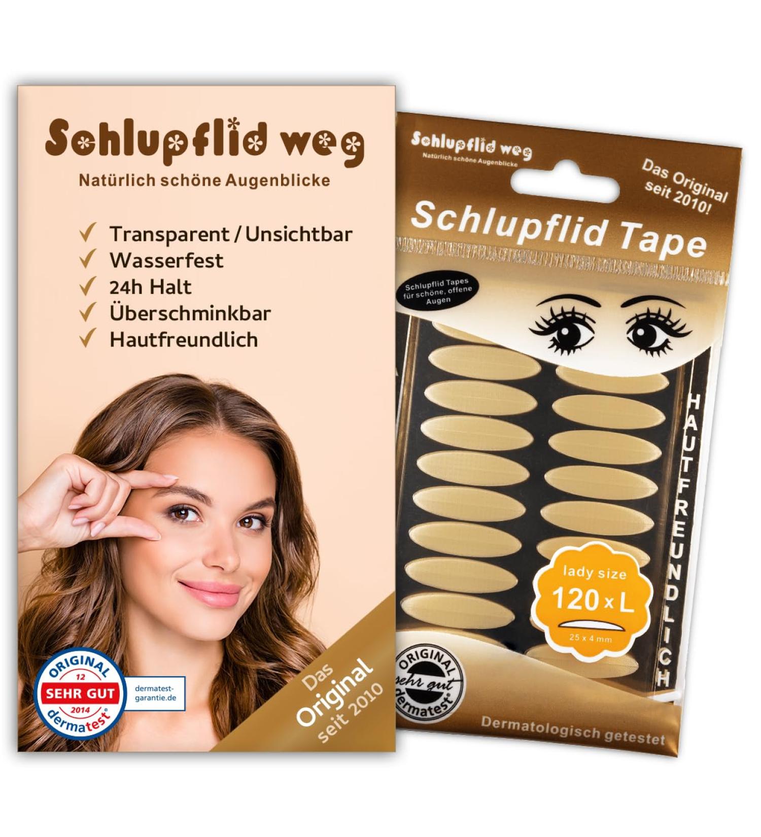 Sluepflid Tape Lady Size (L) - 120 Pieces Eyelid Lifting Strips for Beautiful Eyes | Non-Surgical Eye Leverage Tape - Buy Online on GoSupps.com