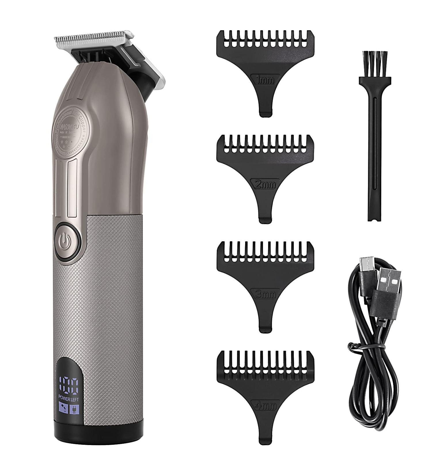 Professional Hair Trimmer for Men | Cordless Clippers & Grooming Kit - Rechargeable Beard Trimmer in Grey - Buy Online on GoSupps.com