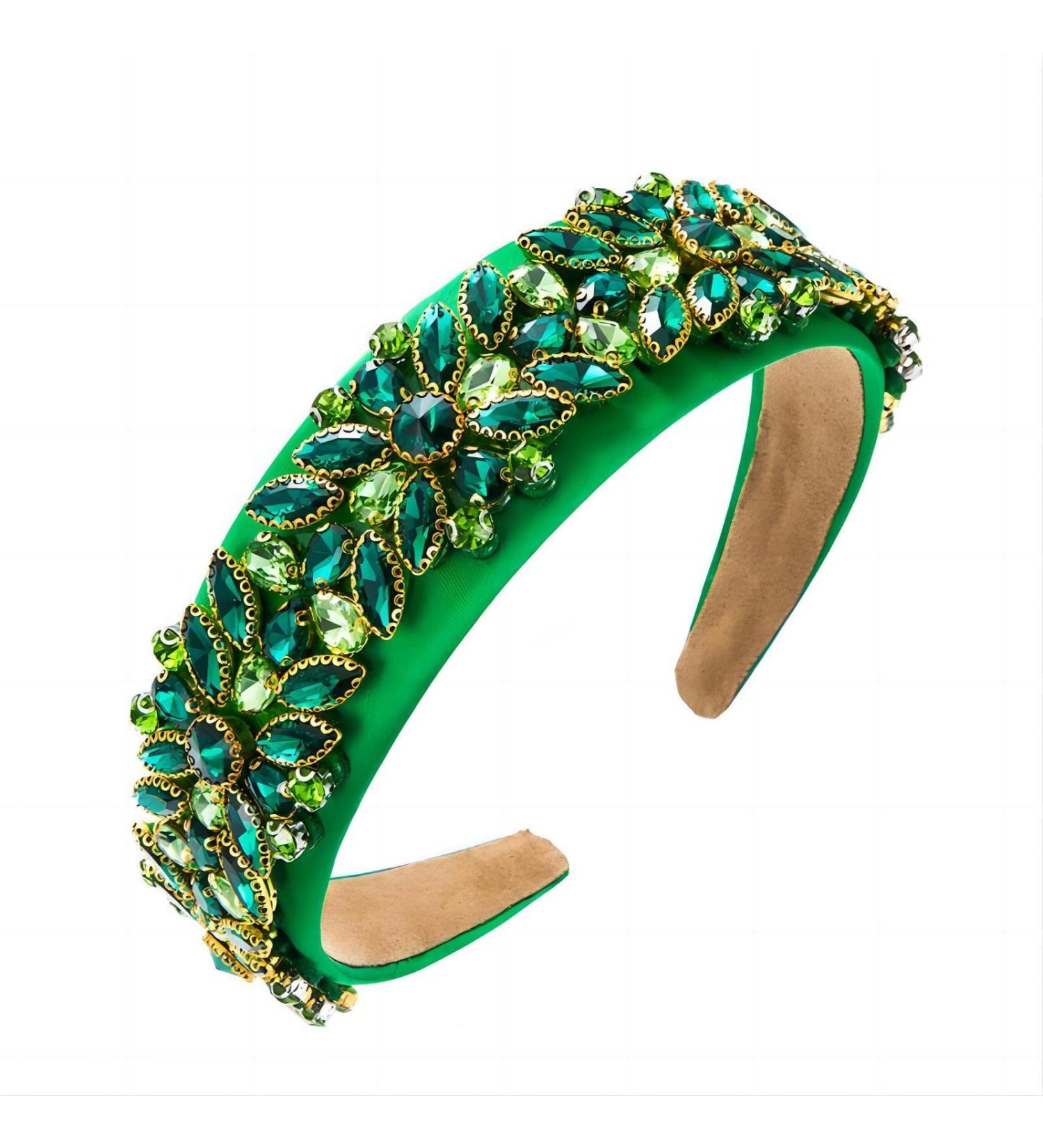 MUQINGWAN Fashion Women's Retro Crystal Rhinestone Headband - Green | Women & Girls Accessories - Buy Online on GoSupps.com