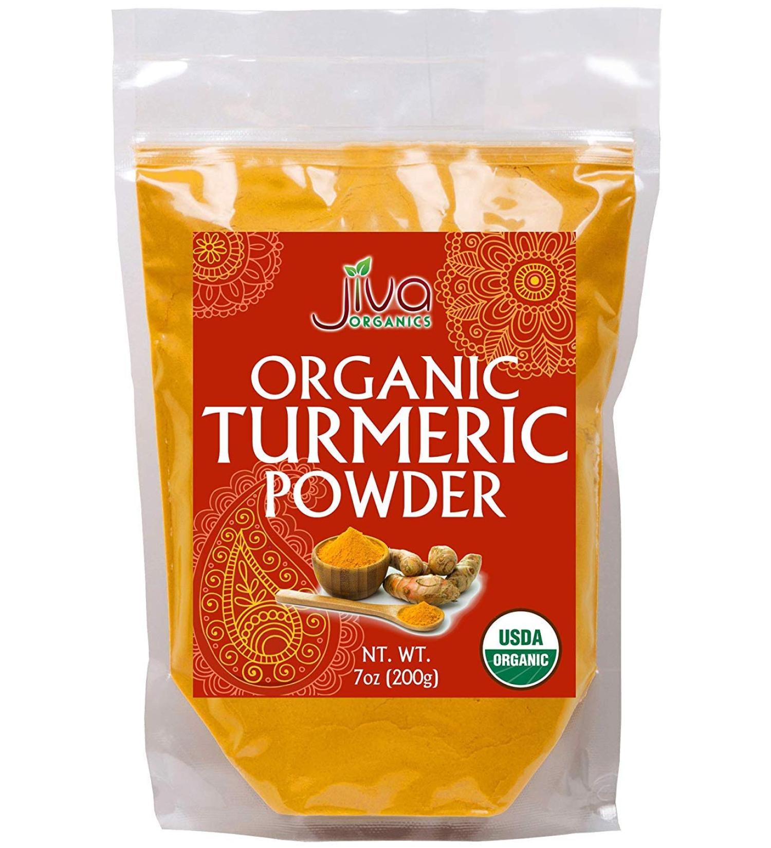 Jiva Organics Organic Turmeric Powder 7 oz - Pure, Premium Spice for Health - Buy Online on GoSupps.com