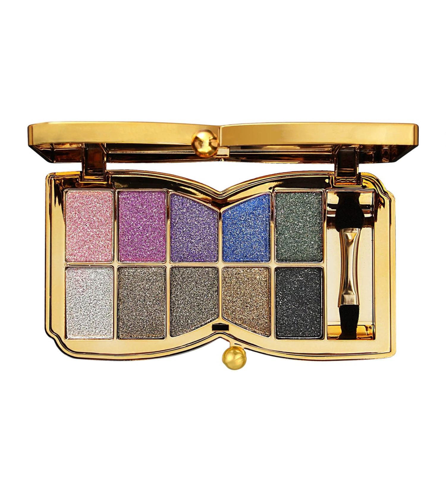 Glitter Eyeshadow Palette - 10 Highly Pigmented Sparkle Shades for Long Lasting Makeup - Buy Online on GoSupps.com