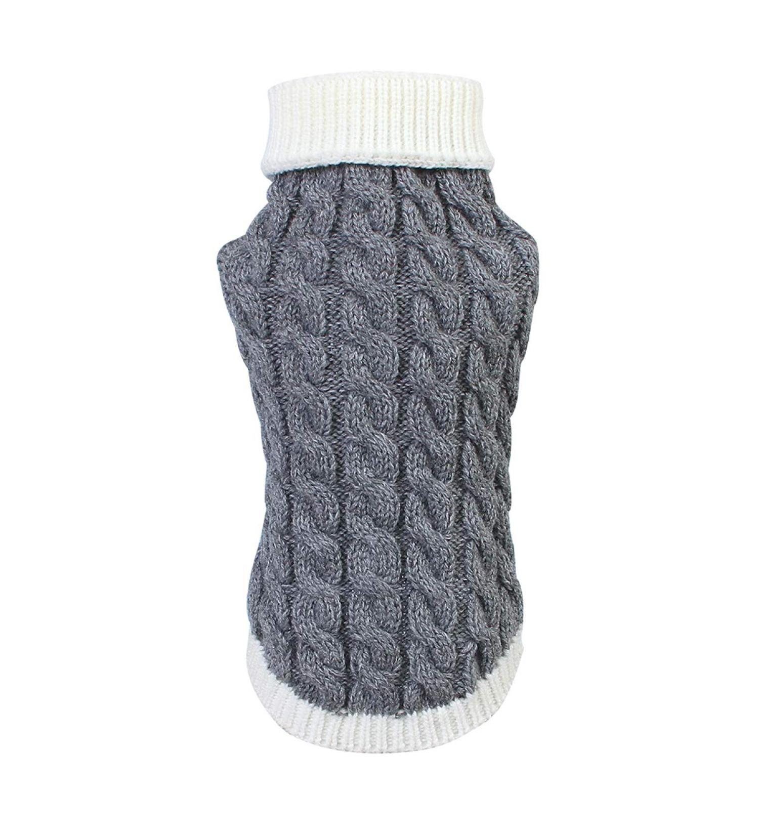 PetyOung Dog Sweater Vest | Warm Knitting Winter Coat for Small & Medium Dogs - L. Gray - Buy Online on GoSupps.com