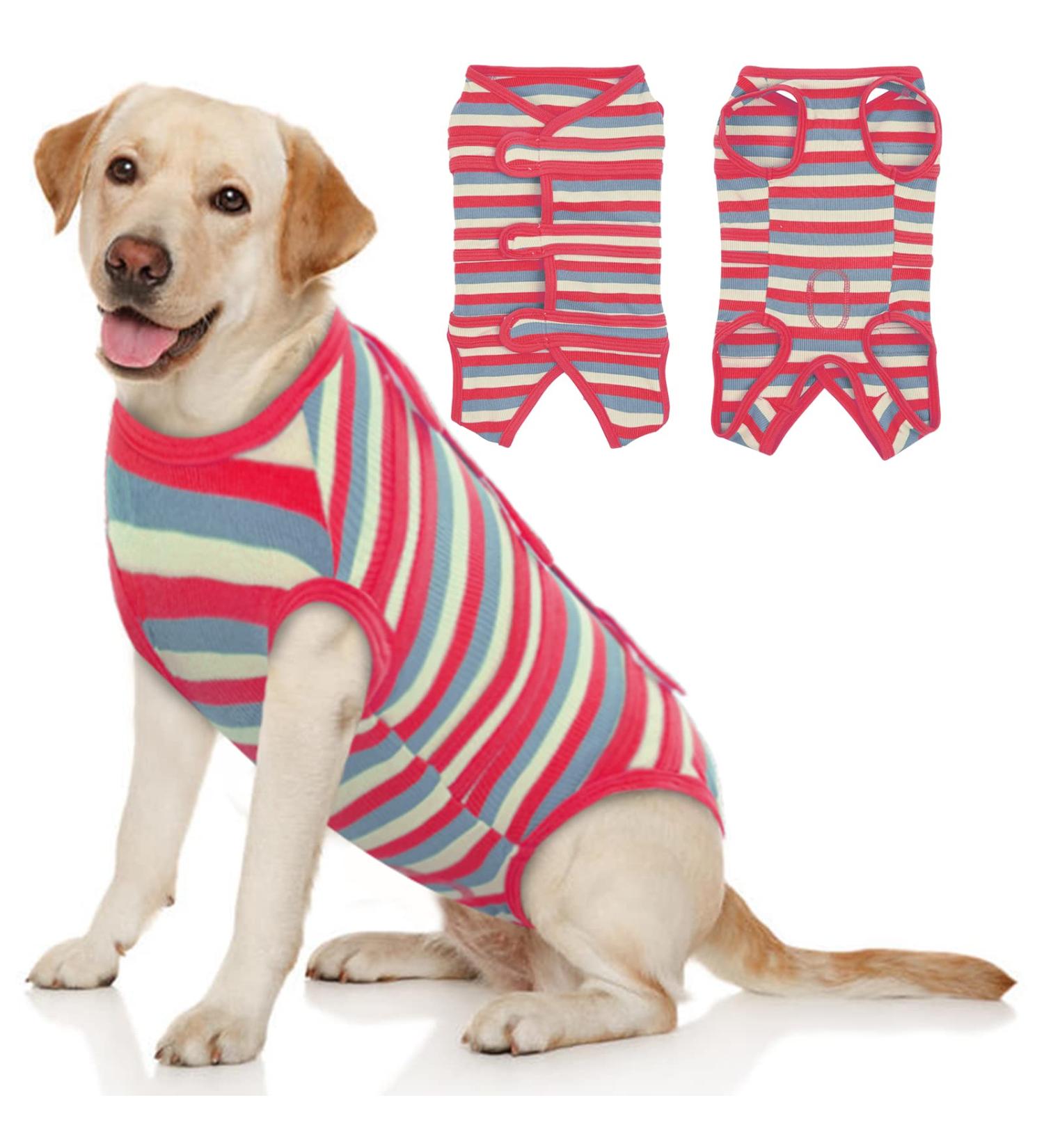 Kuoser After Surgery Dog Body Suit - Breathable Medical Suit for Post-Op Dogs/Cats | Alternative to Ruff XL Red & Blue - Buy Online on GoSupps.com