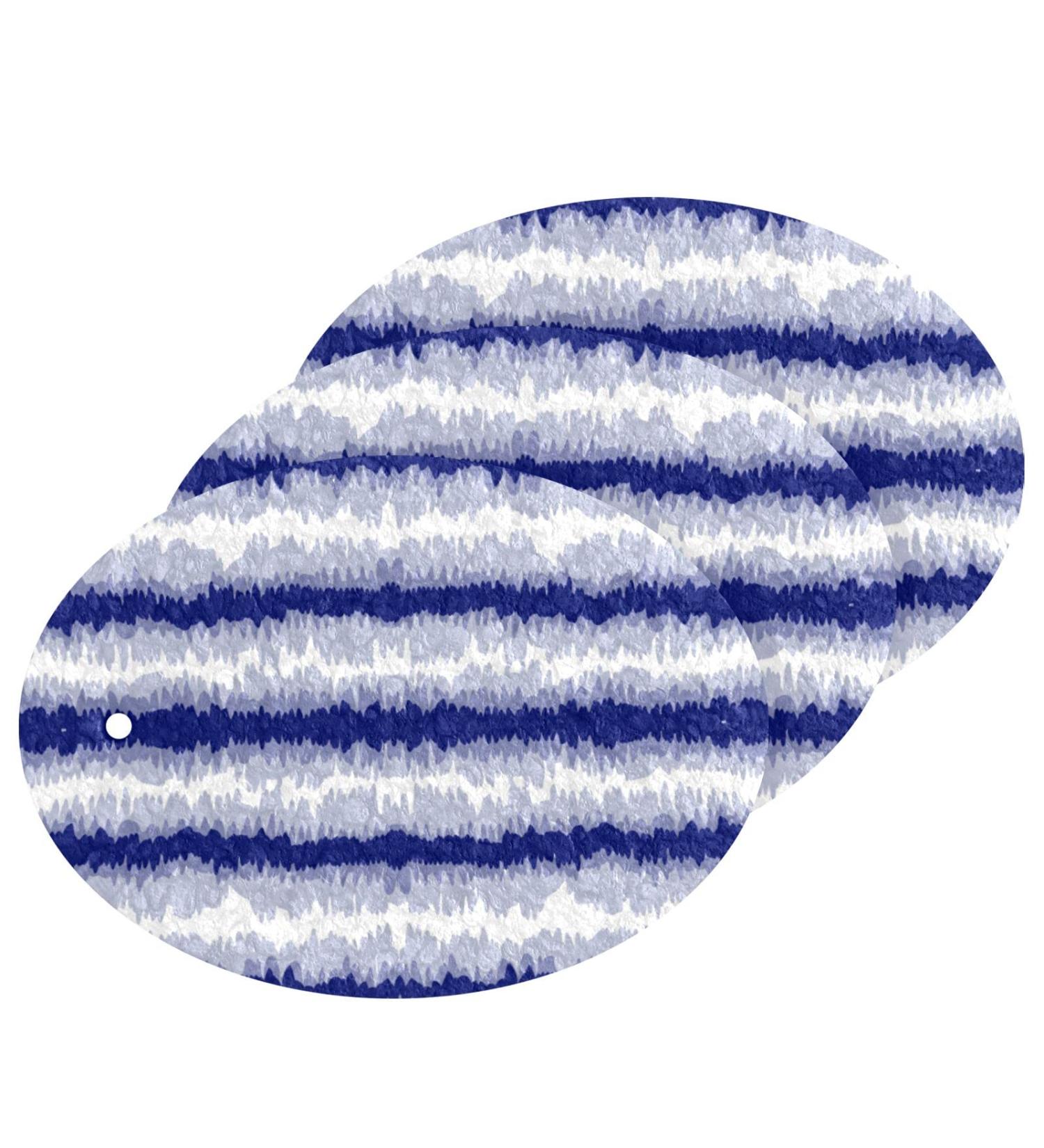 3-Pack Cleaning Kitchen Sponges Oval Ombre Purple Wave Stripe Kitchen Cellulose Dishwashing Wood Pulp Cotton - Buy Online on GoSupps.com