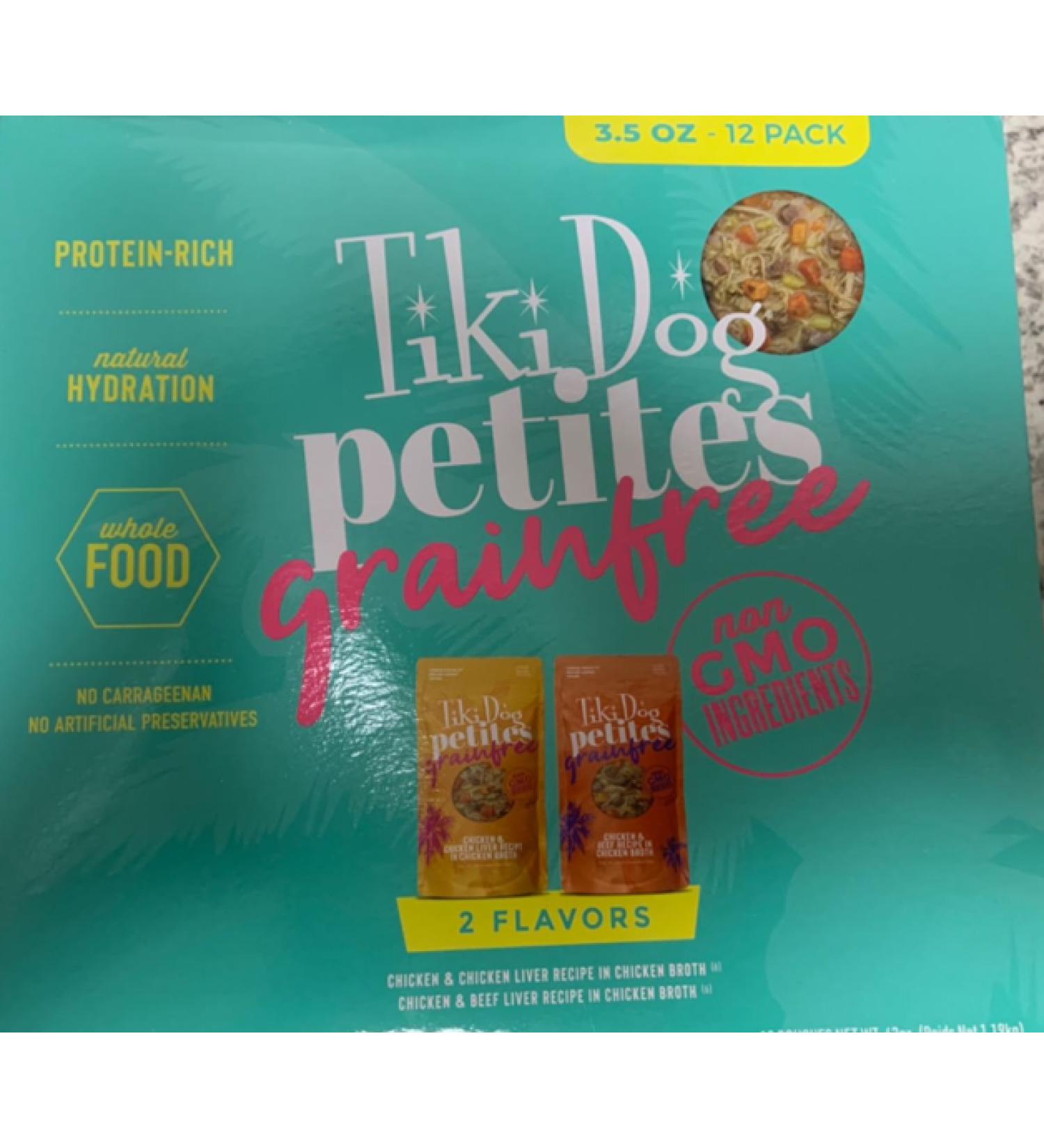  Aloha Petites Gluten & Grain Free Wet Food for Adult Dogs with Shredded Meat & Superfoods, 3.5oz pouch, 12 pk, Variety