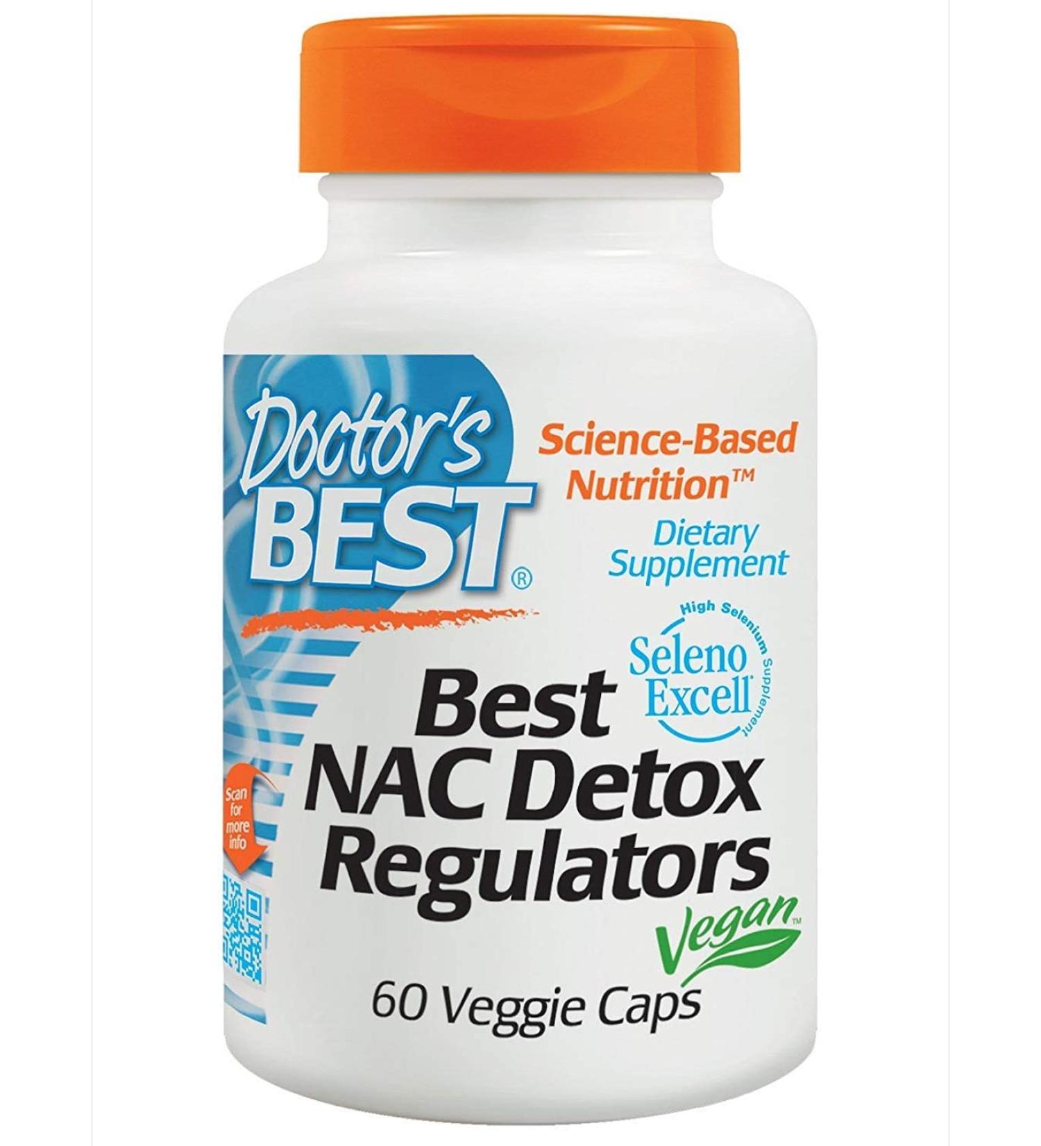 Doctor's Best NAC Detox Regulators - 60 Veggie Caps for Antioxidant Support - Buy Online on GoSupps.com
