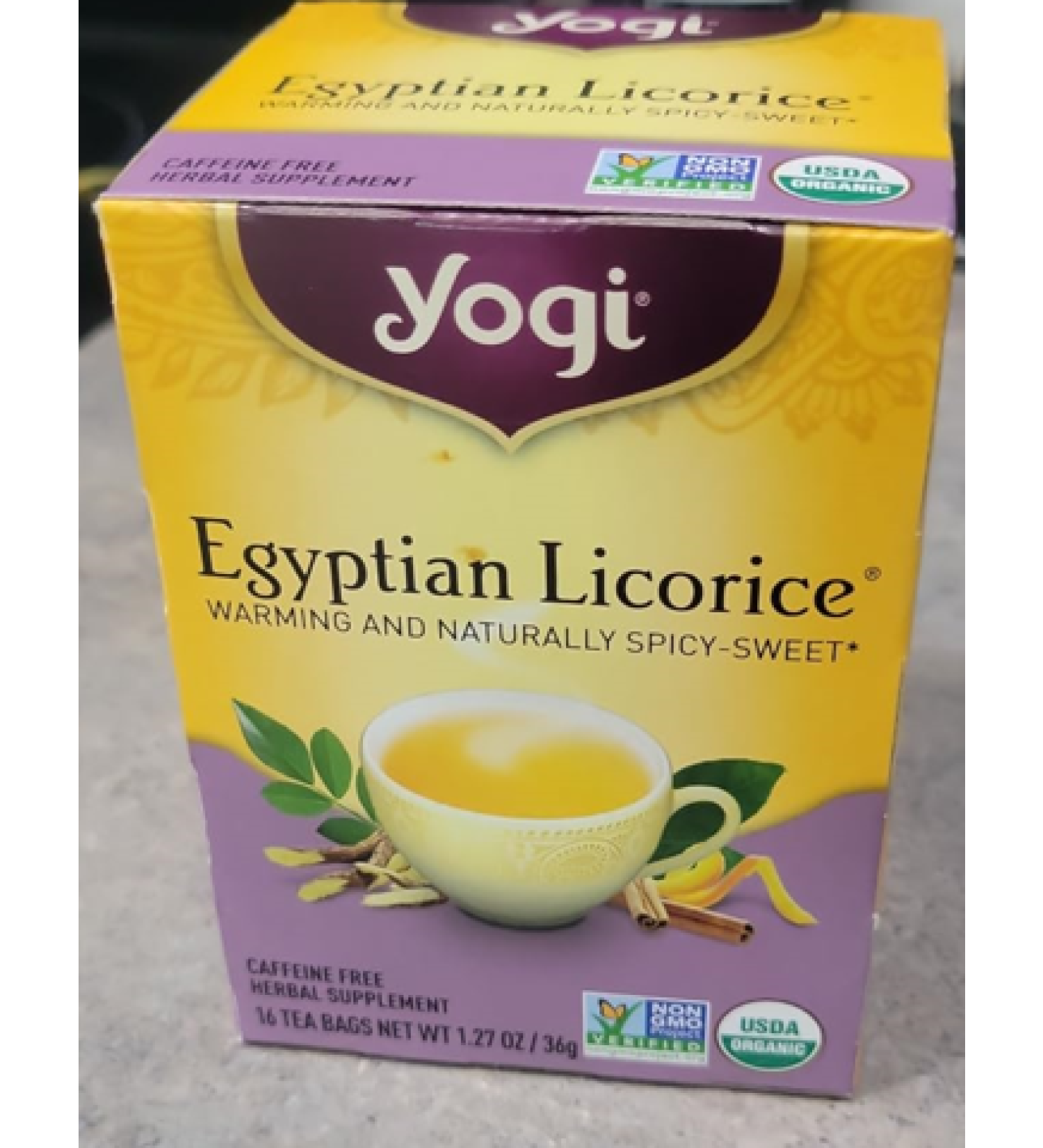 Yogi Tea - Egyptian Licorice Tea (4 Pack) - Warming and Naturally Spicy Sweet - Soothing and Caffeine Free - 64 Organic Herbal Tea Bags 16 Count (Pack of 4)