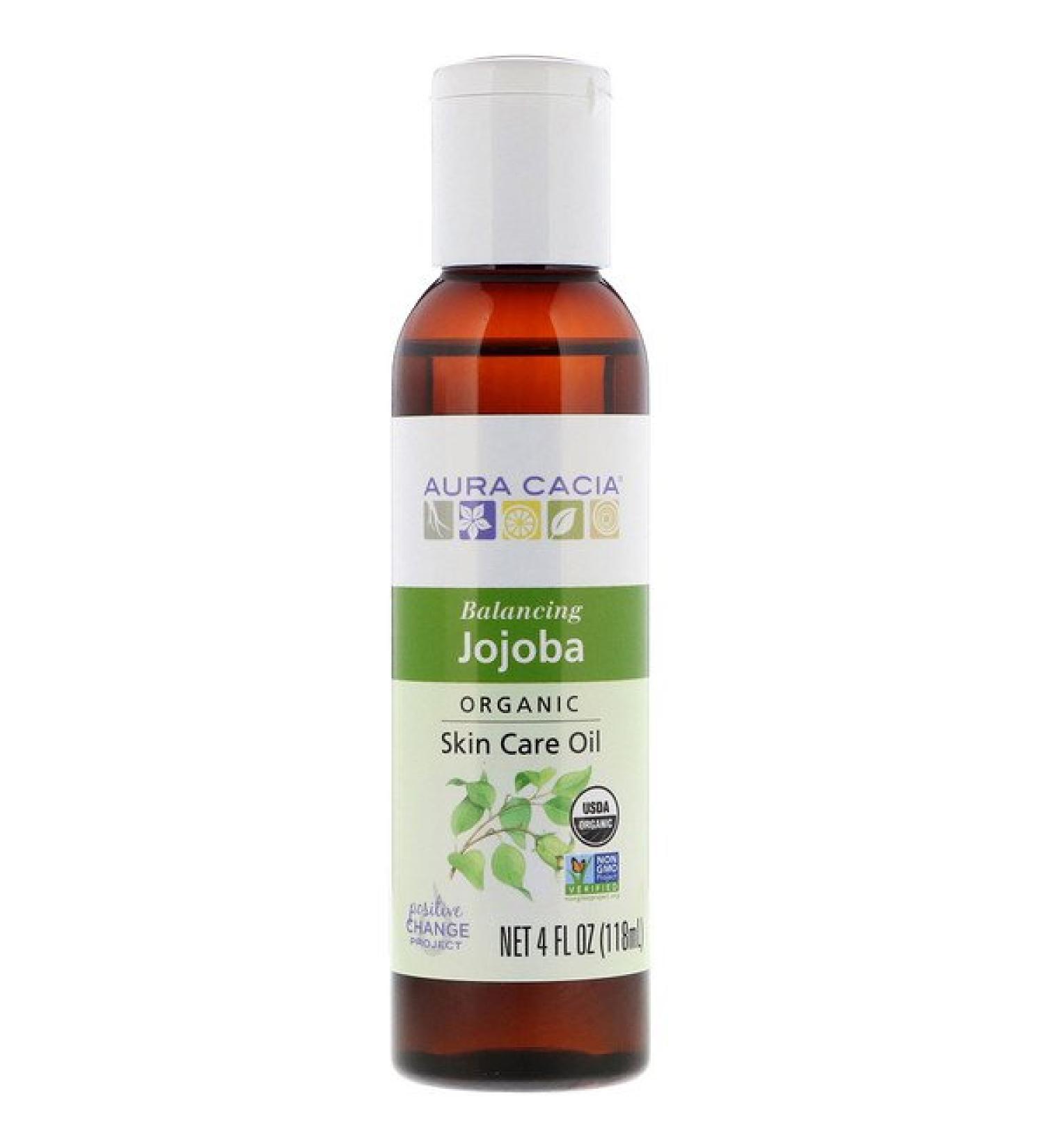 Aura Cacia Organic Skin Care Oil Balancing Jojoba 4 fl oz (118 ml)