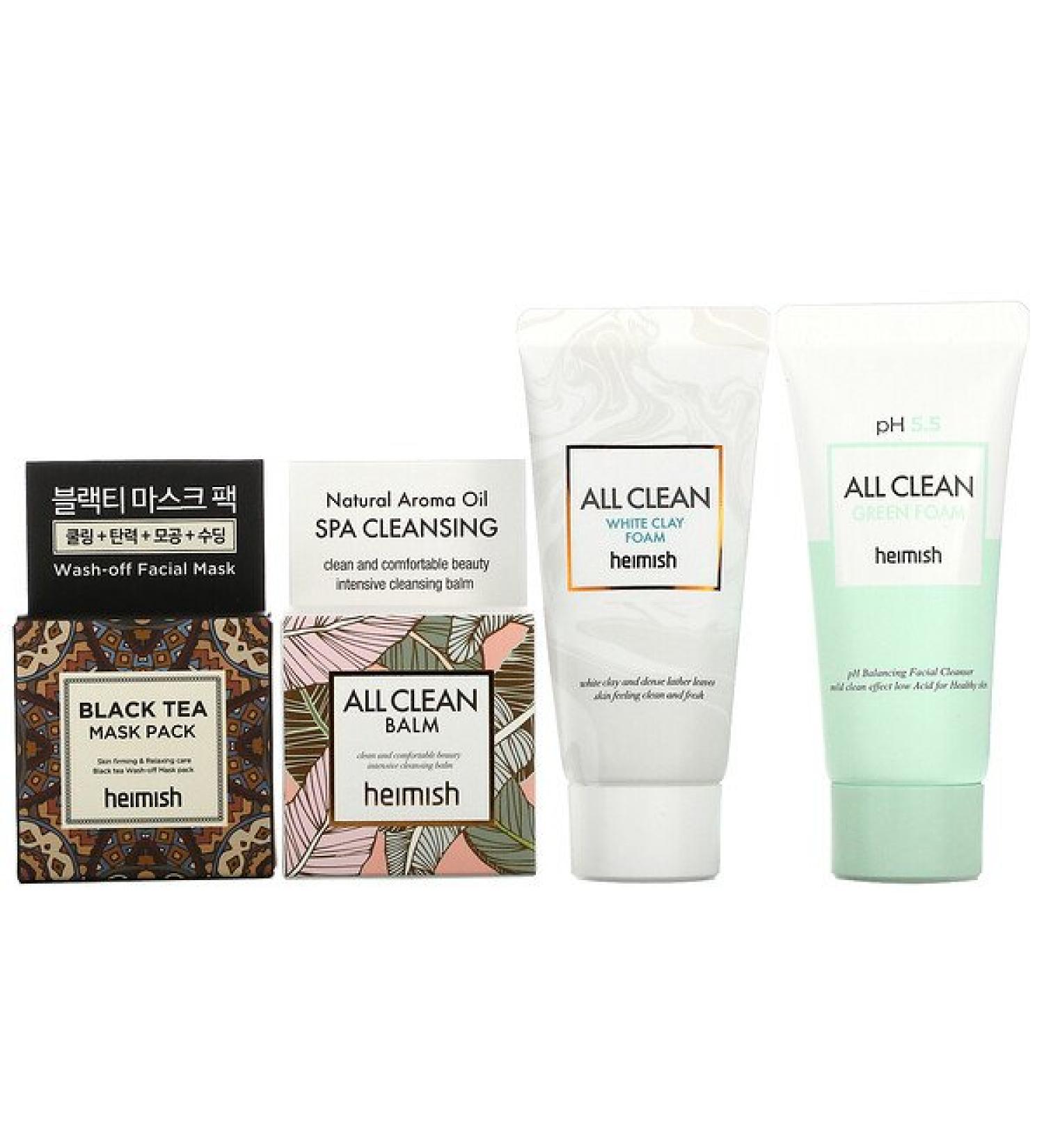 Heimish All Clean Mini Kit - 7 Piece Skincare Set for Gentle Cleansing - Buy Online on GoSupps.com