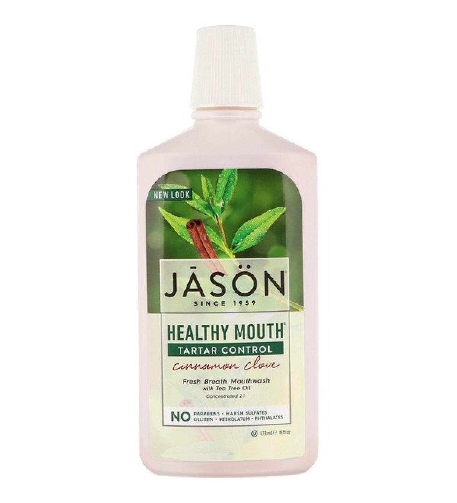 Jason Natural Healthy Mouth Fresh Breath Mouthwash Tartar Control Cinnamon Clove 16 fl oz (473 ml)
