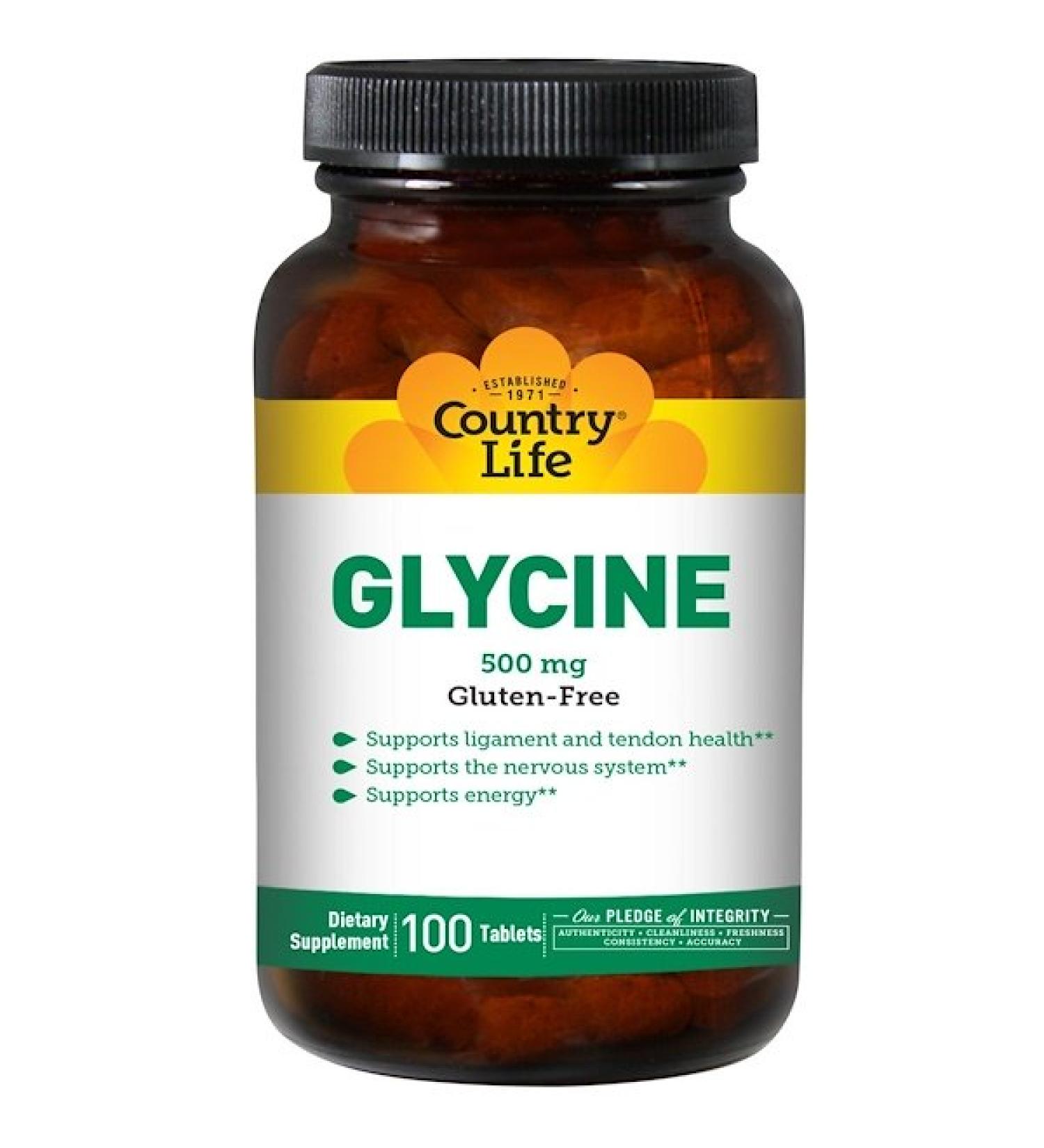 Country Life Glycine 500 mg 100 Tablets