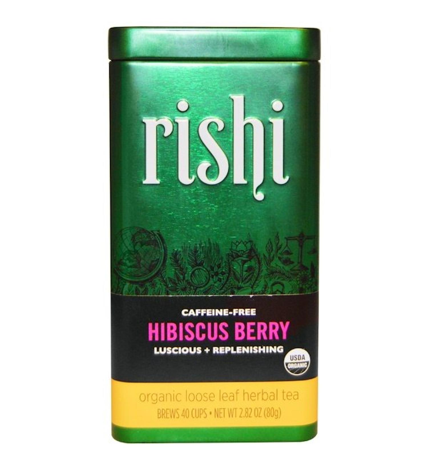 Rishi Tea Organic Loose Leaf Herbal Tea Caffeine Free Hibiscus Berry 2.82 oz (80 g)