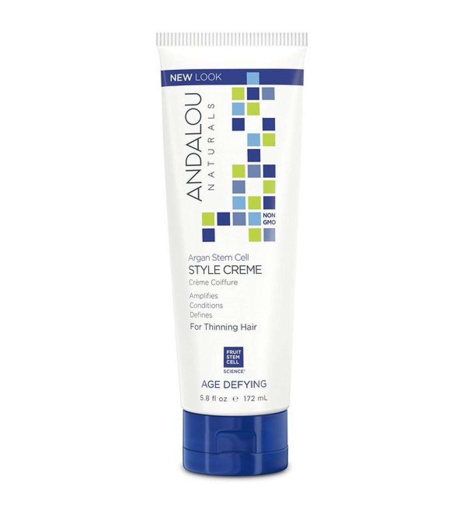 Andalou Naturals Argan Stem Cells Style Creme Thinning Hair Treatment 5.8 fl oz (172 ml)