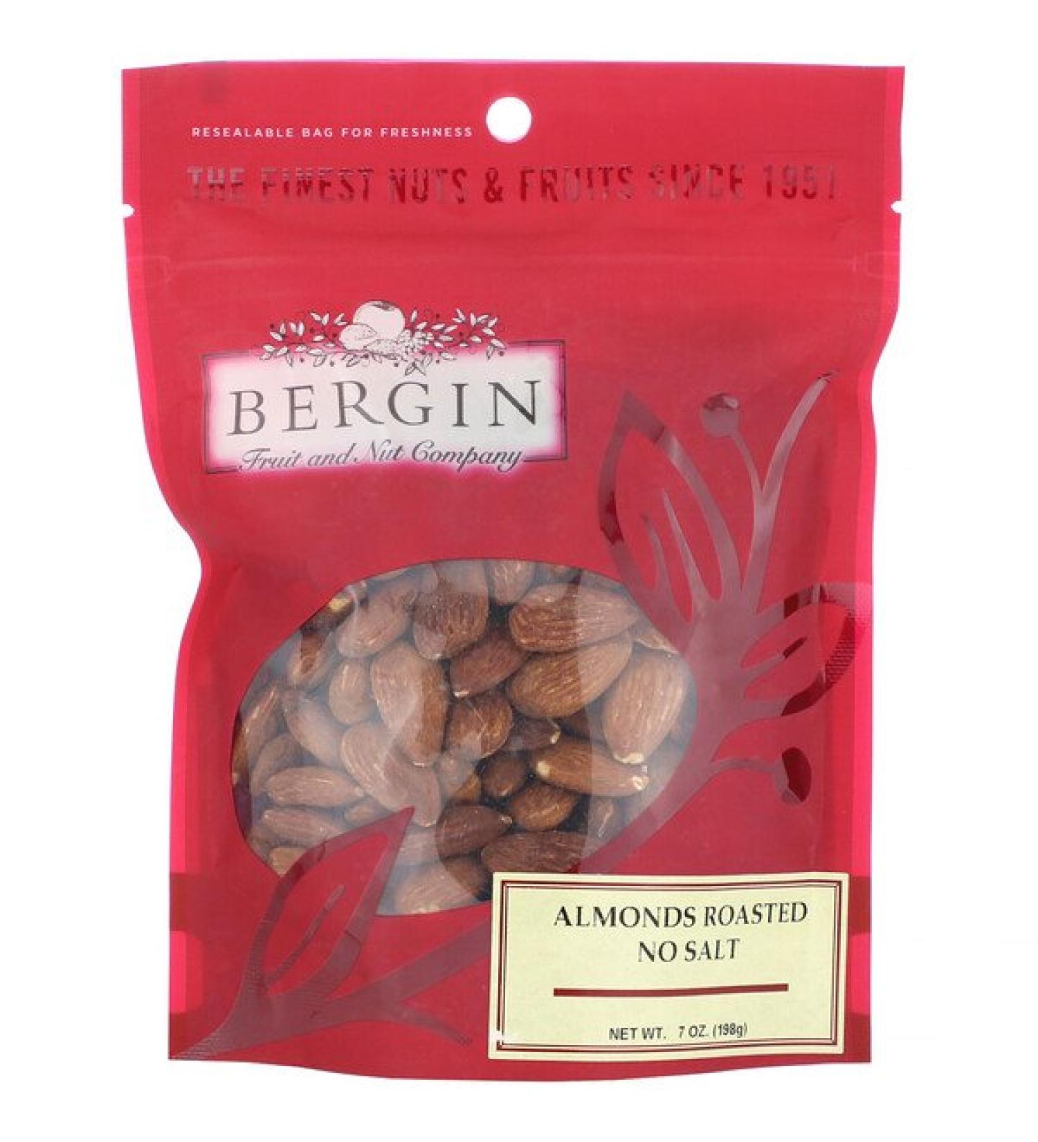 Bergin Fruit and Nut Company Almonds Roasted No Salt 7 oz (198 g)