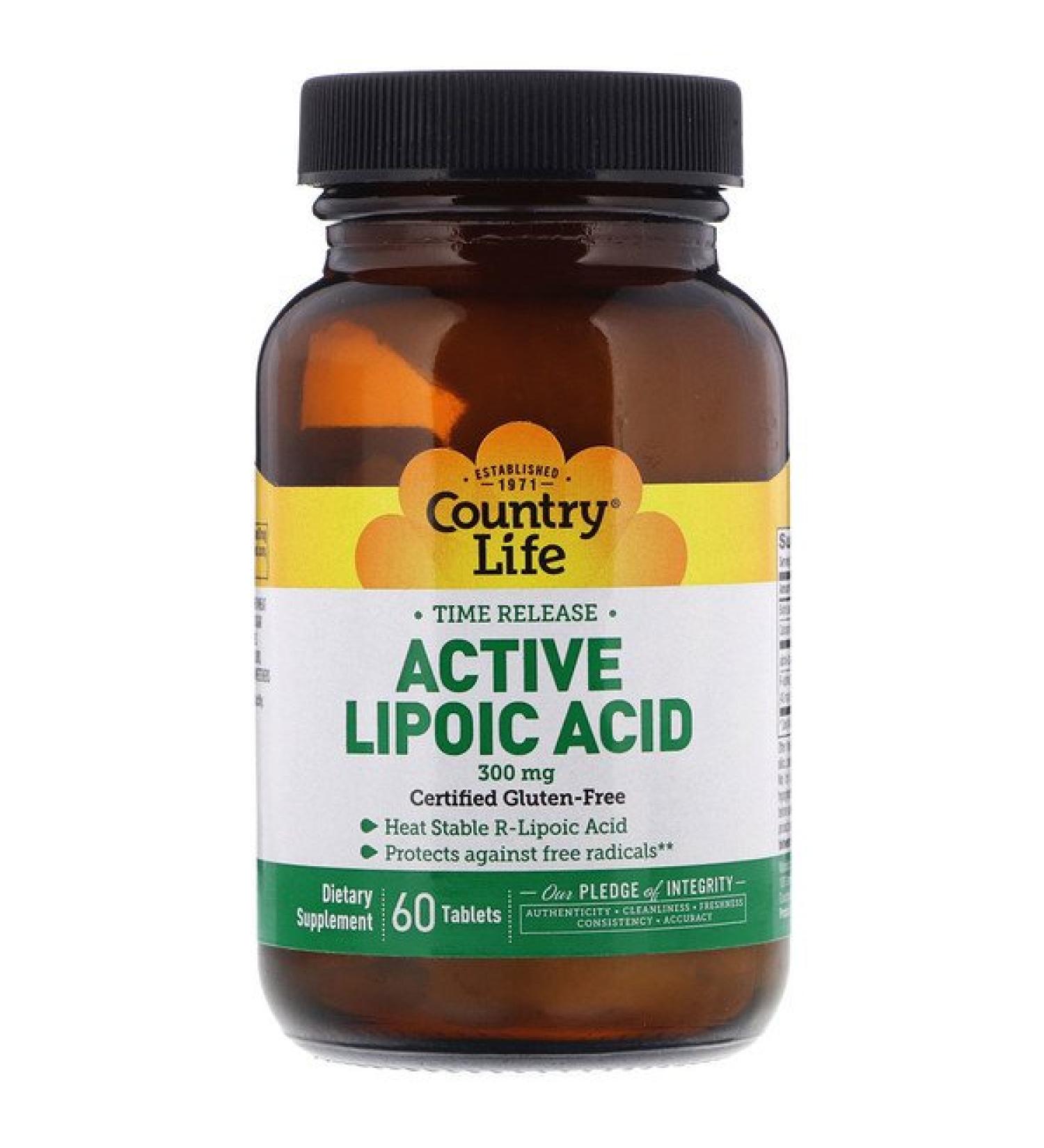 Country Life Active Lipoic Acid Time Release 300 mg 60 Tablets