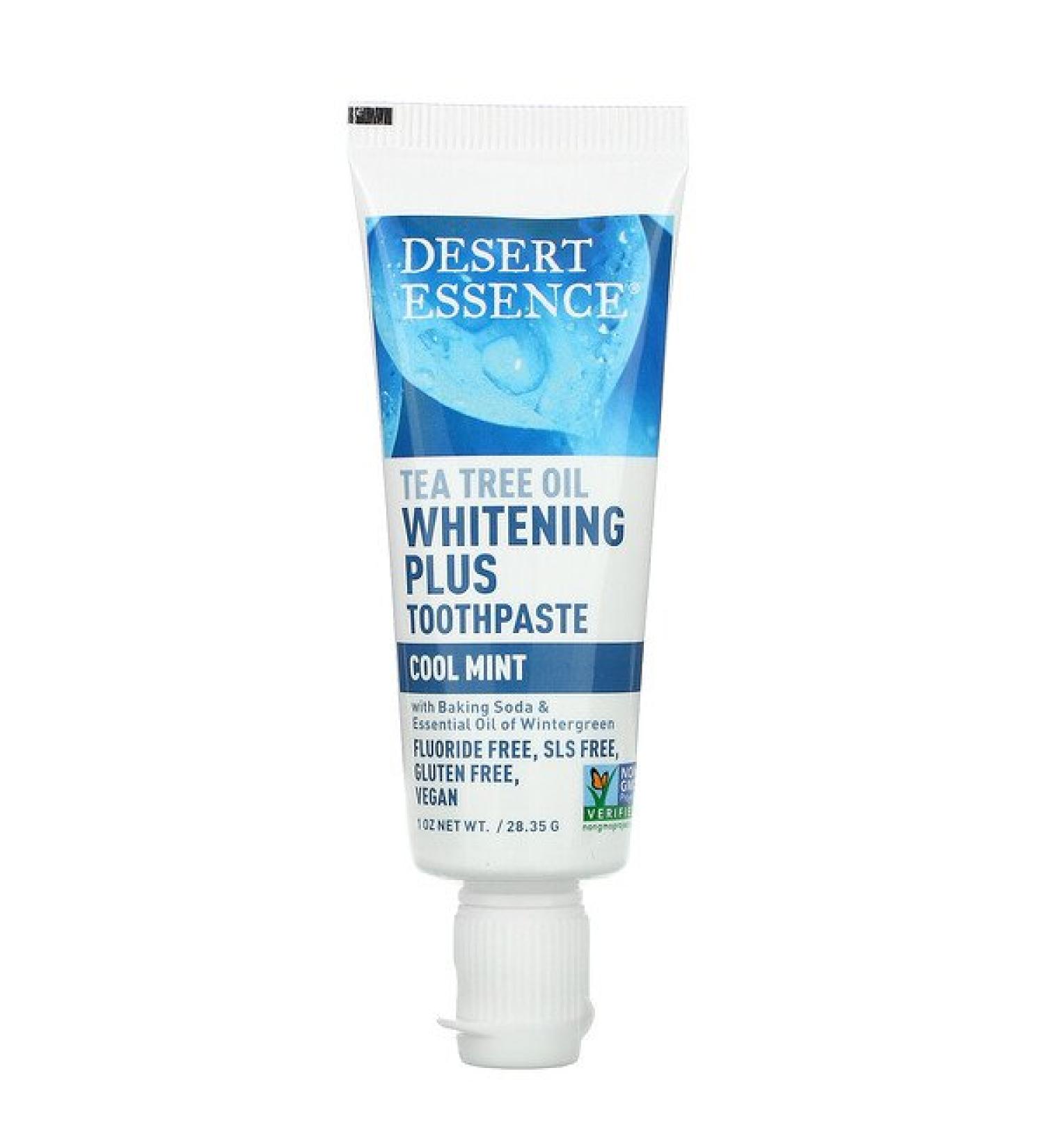 Desert Essence Tea Tree Oil Whitening Plus Toothpaste Cool Mint 1 oz (28.35 g)