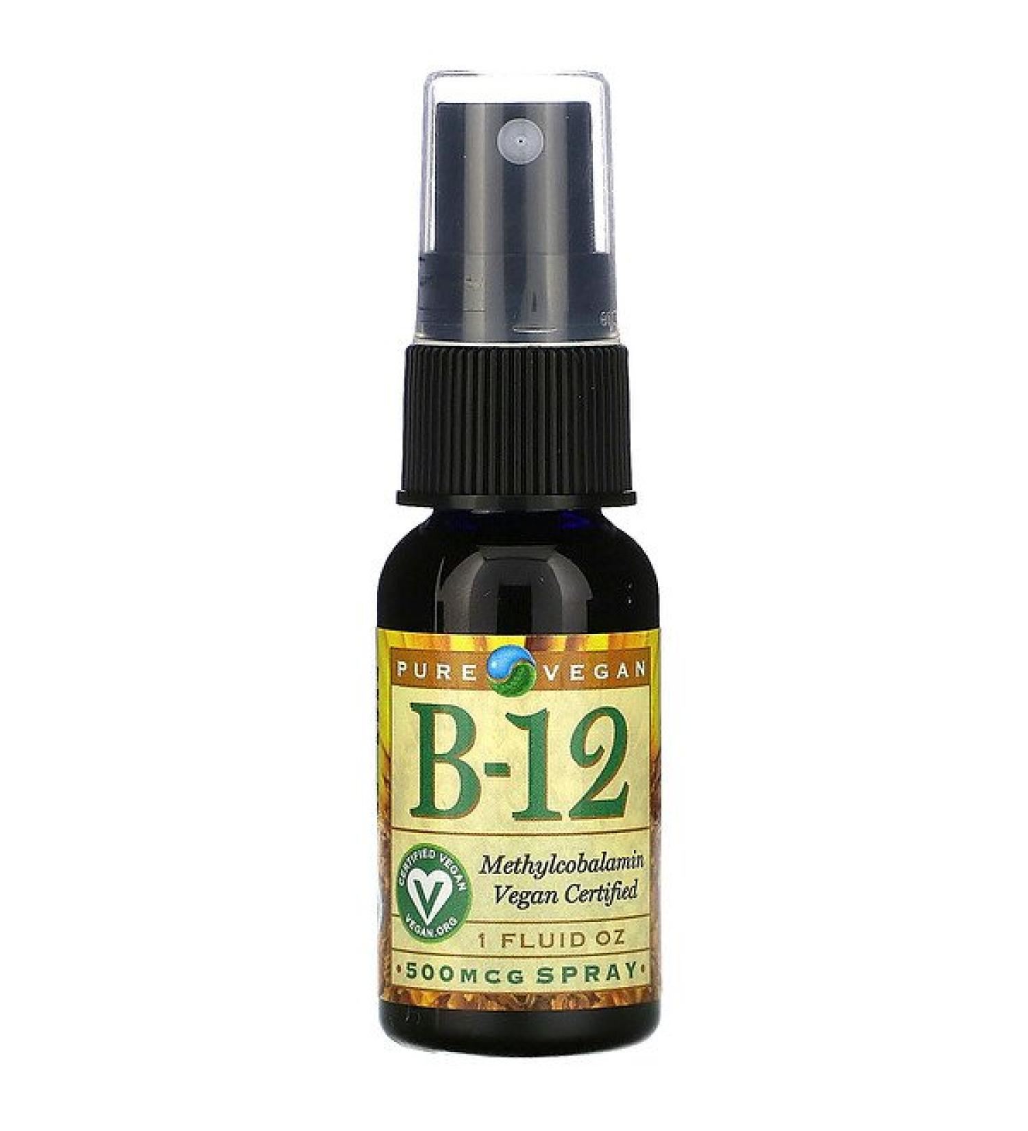 Pure Vegan B-12 Spray 500 mcg 1 fl oz