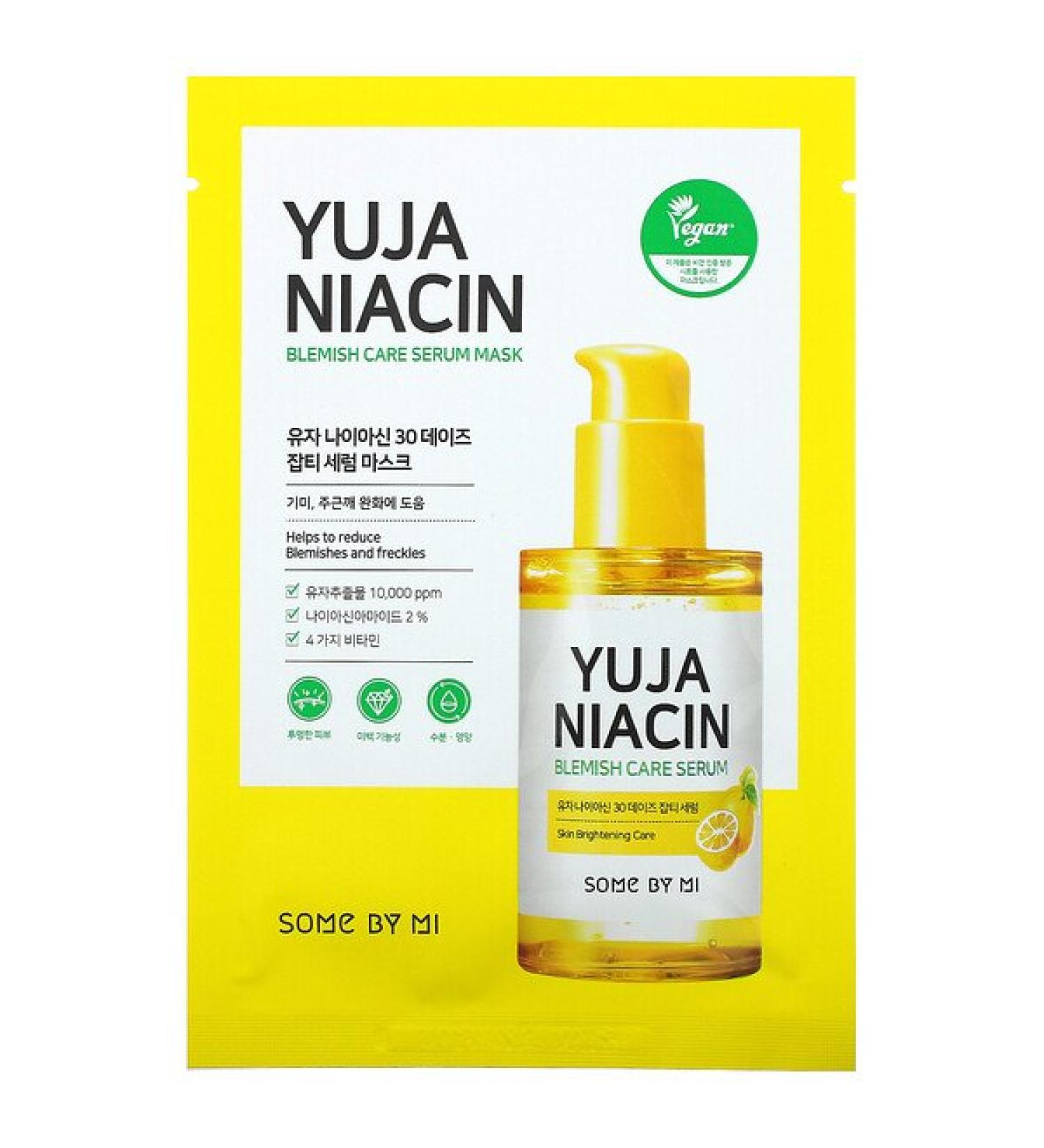 Some By Mi Yuja Niacin Blemish Care Serum Beauty Mask 10 Sheets 0.88 oz (25 g) Each