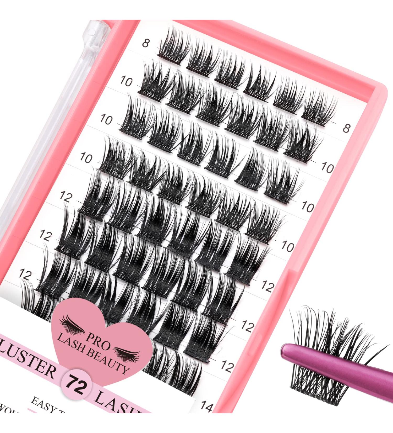 Cluster Lashes Individual DIY Eyelash Extensions - 72 Pcs C-8-16mix | Easy to Apply Thin Band at Home | First Glance Lashes - Buy Online on GoSupps.com