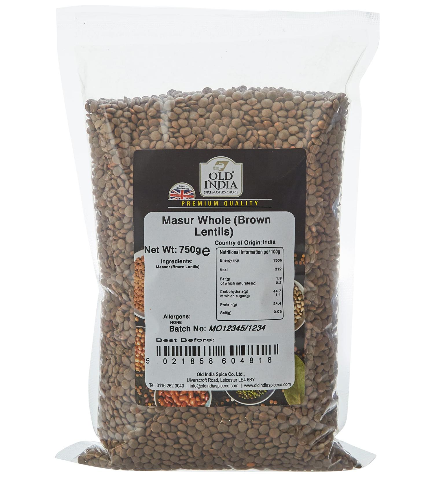 Old India Masur Whole (Brown Lentils) 750g - Buy Online on GoSupps.com