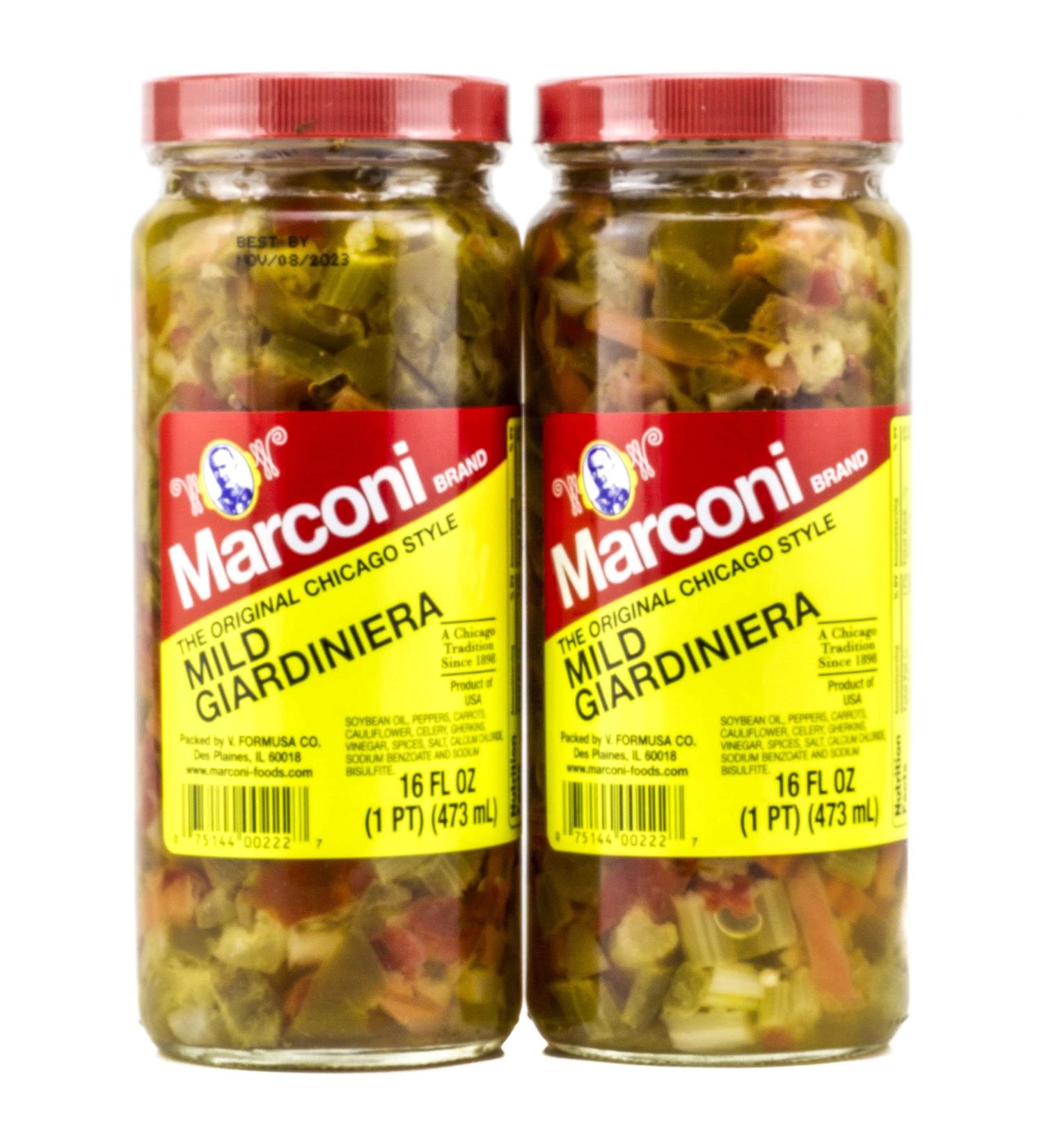 Marconi Mild Giardiniera 16oz (Pack of 2) - Delicious Italian Pickled Vegetables - Buy Online on GoSupps.com