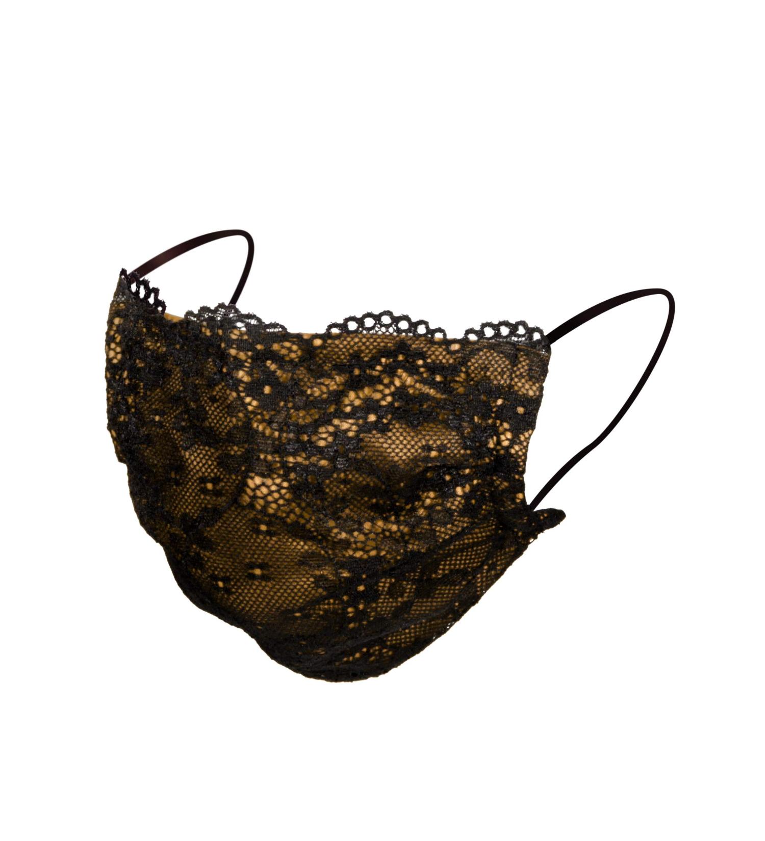 R-near protective tape washable and reusable with filter nose and mouth protection 100% made in Italy model luxury ladies lace (30 cm) Gialla