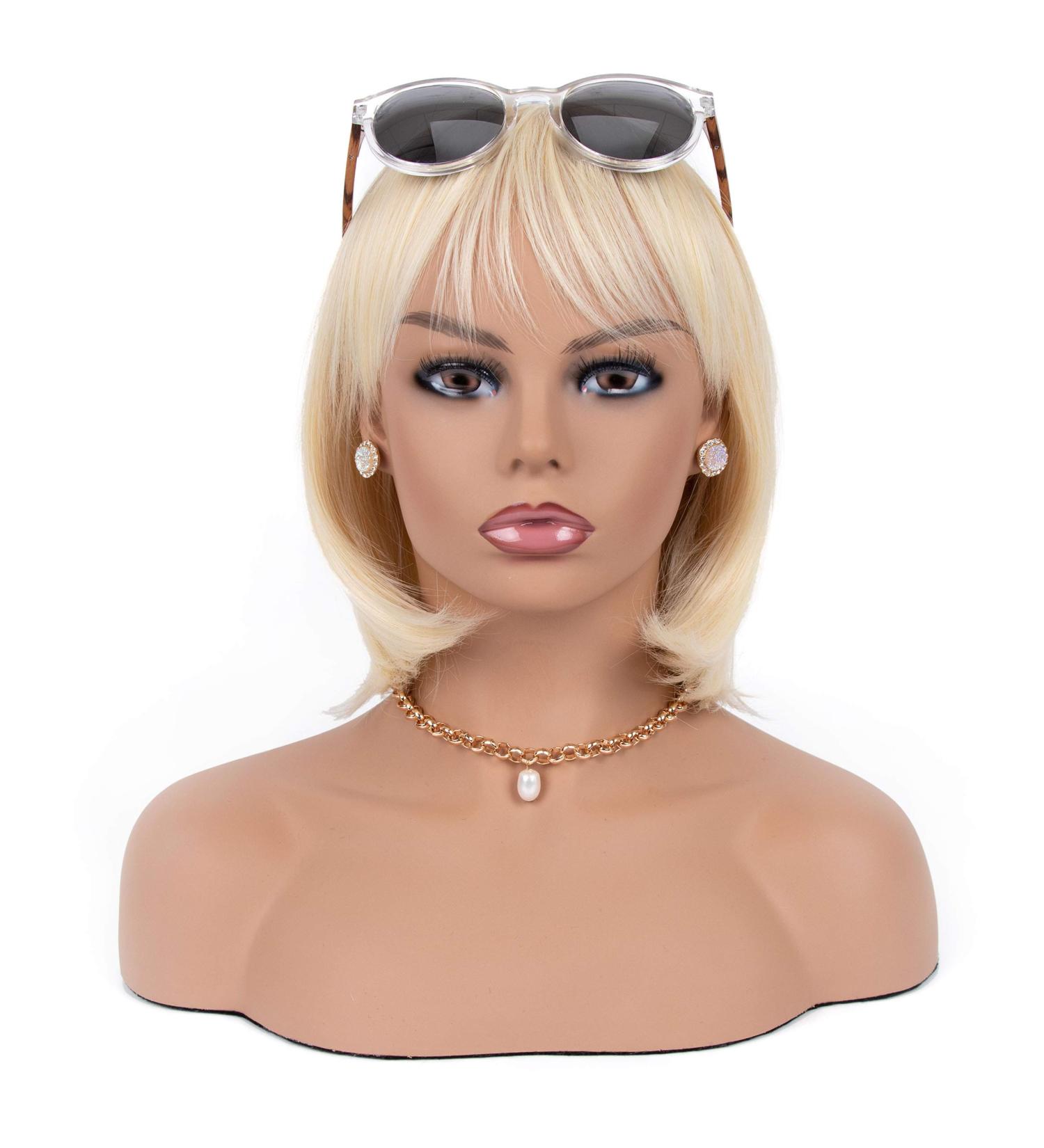 PVC Mannequin Head Bust Stand for Wigs - 16.5 Inch Caucasian | PMH-DB7645 - Buy Online on GoSupps.com