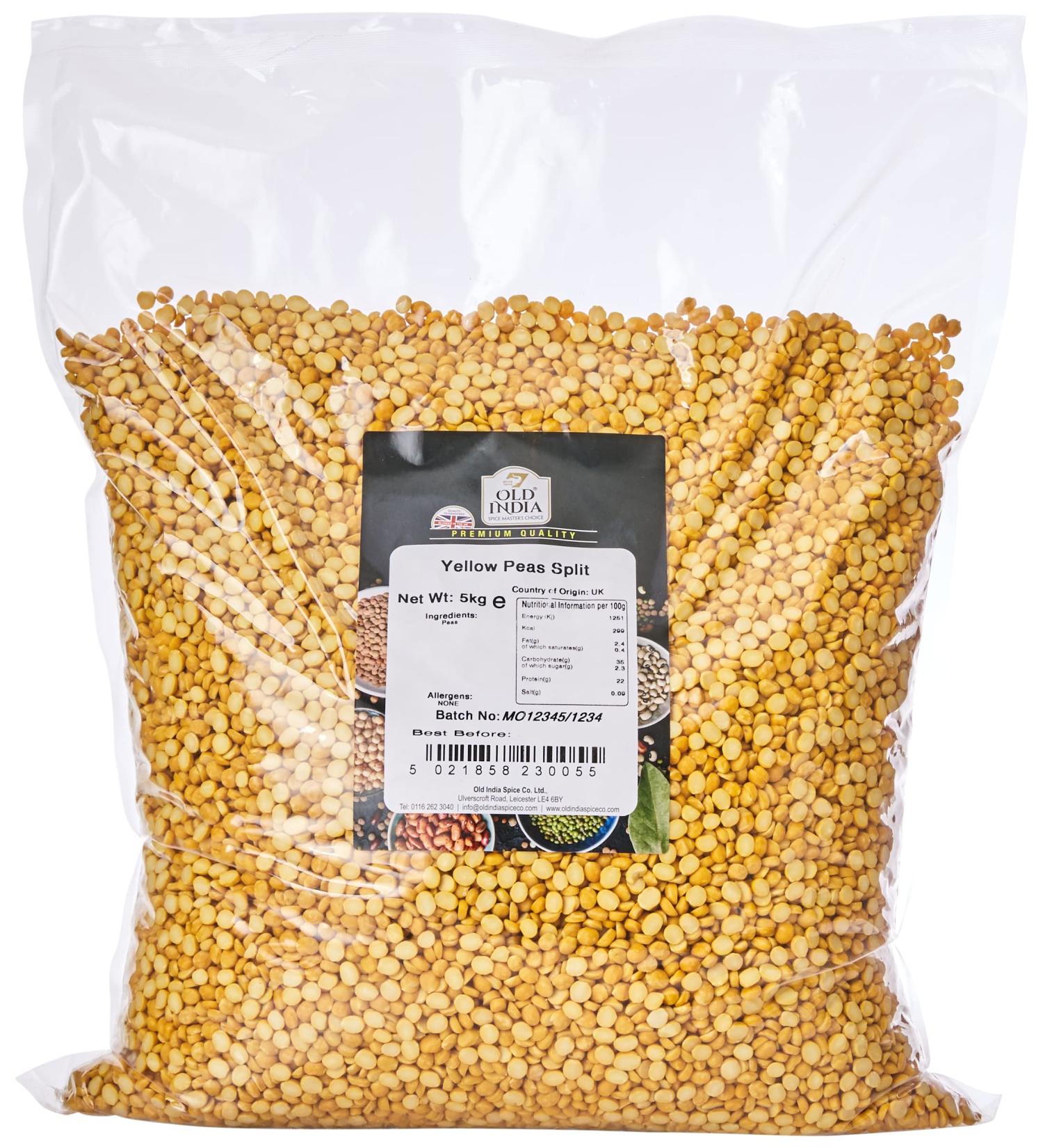 Old India Yellow Split Peas 5kg - Pack of 1 | High Quality Legumes - Buy Online on GoSupps.com