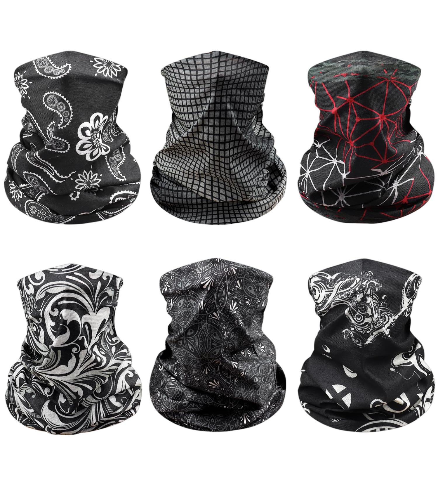 Awumbuk Neckuch 6-Piece Unisex Seamless Bandanas - Windproof Loop Scarf & Neck Warmer for Outdoor Work Cycling & Running - Buy Online on GoSupps.com