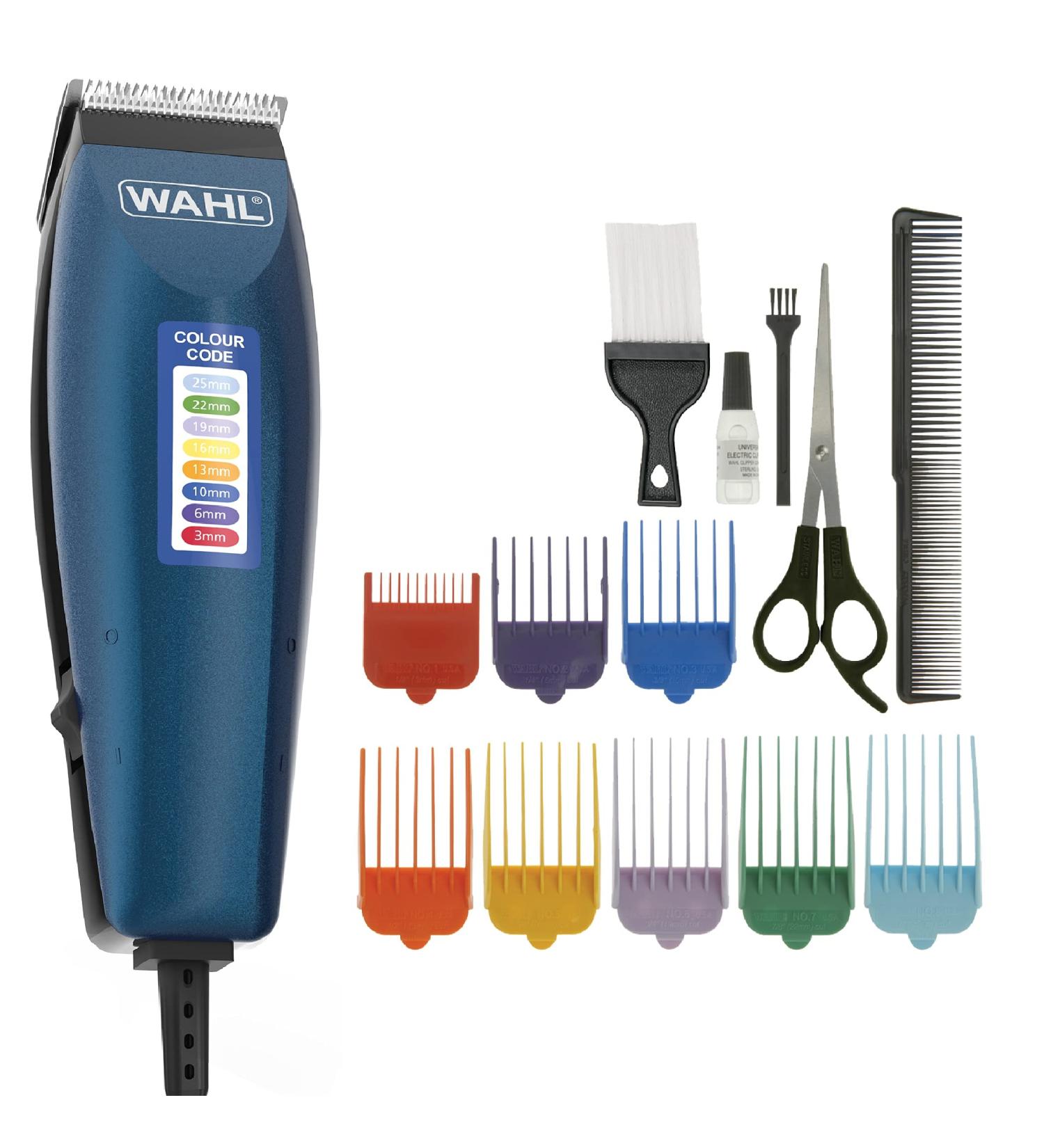 Wahl Colour Pro Corded Men's Hair Clippers with Colour Coded Guides - Blue | Family Home Haircutting Tool - Buy Online on GoSupps.com