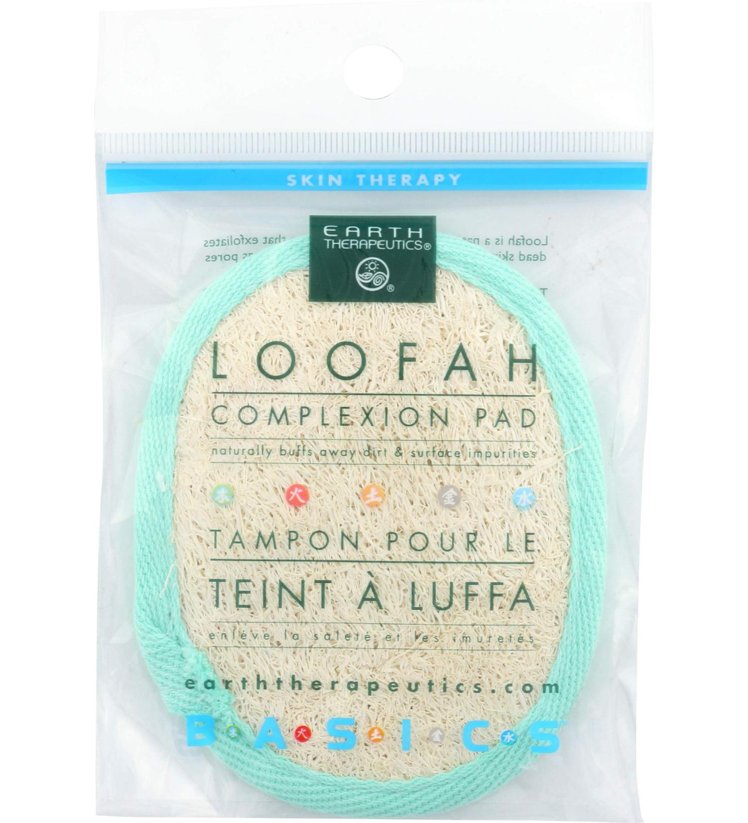 Earth Therapeutics Loofah Complexion Pad - Exfoliating Facial Sponge - Buy Online on GoSupps.com