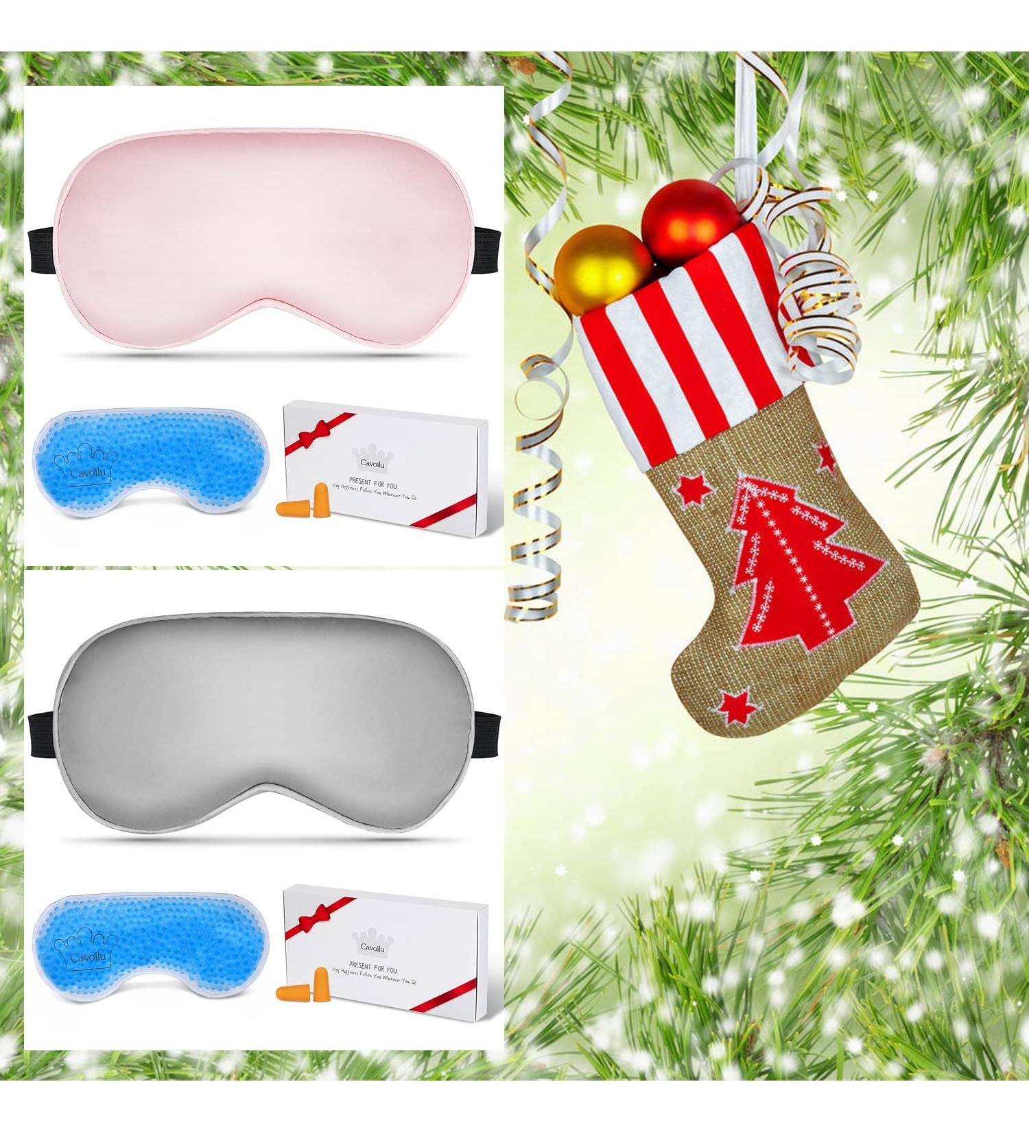 Cavoilu Silk Sleep Eye Masks for Women Cooling & Heated Eye Mask for Dry Eyes Dark Circles and Puffiness Warm Eye Compress Stain Eye Covers with Gel Ice Pack Grey & Pink Best Gifts Idea - Buy Online on GoSupps.com