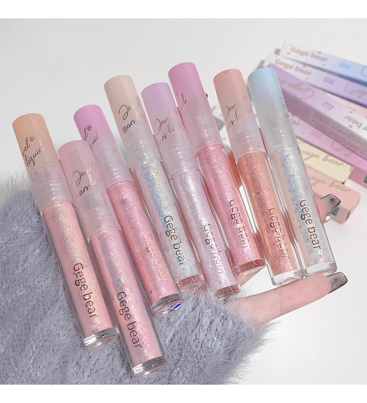 Korean Glitter Eyeshadow Eyeliner Set - 8PCS Waterproof Long-Lasting Pigmented Eye Makeup - Buy Online on GoSupps.com