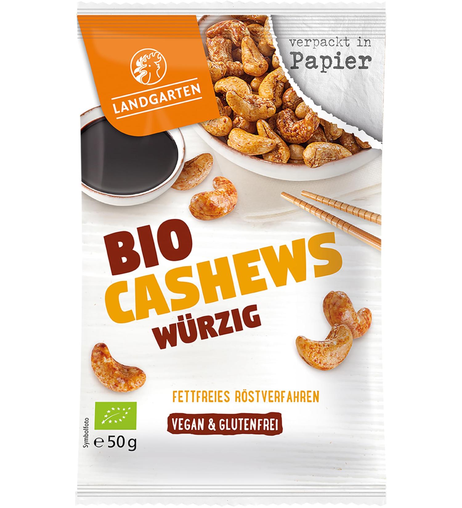 Landgarten Organic Tamari Cashews spicy (6 x 50 gr) Spicy 50 g (pack of 6)