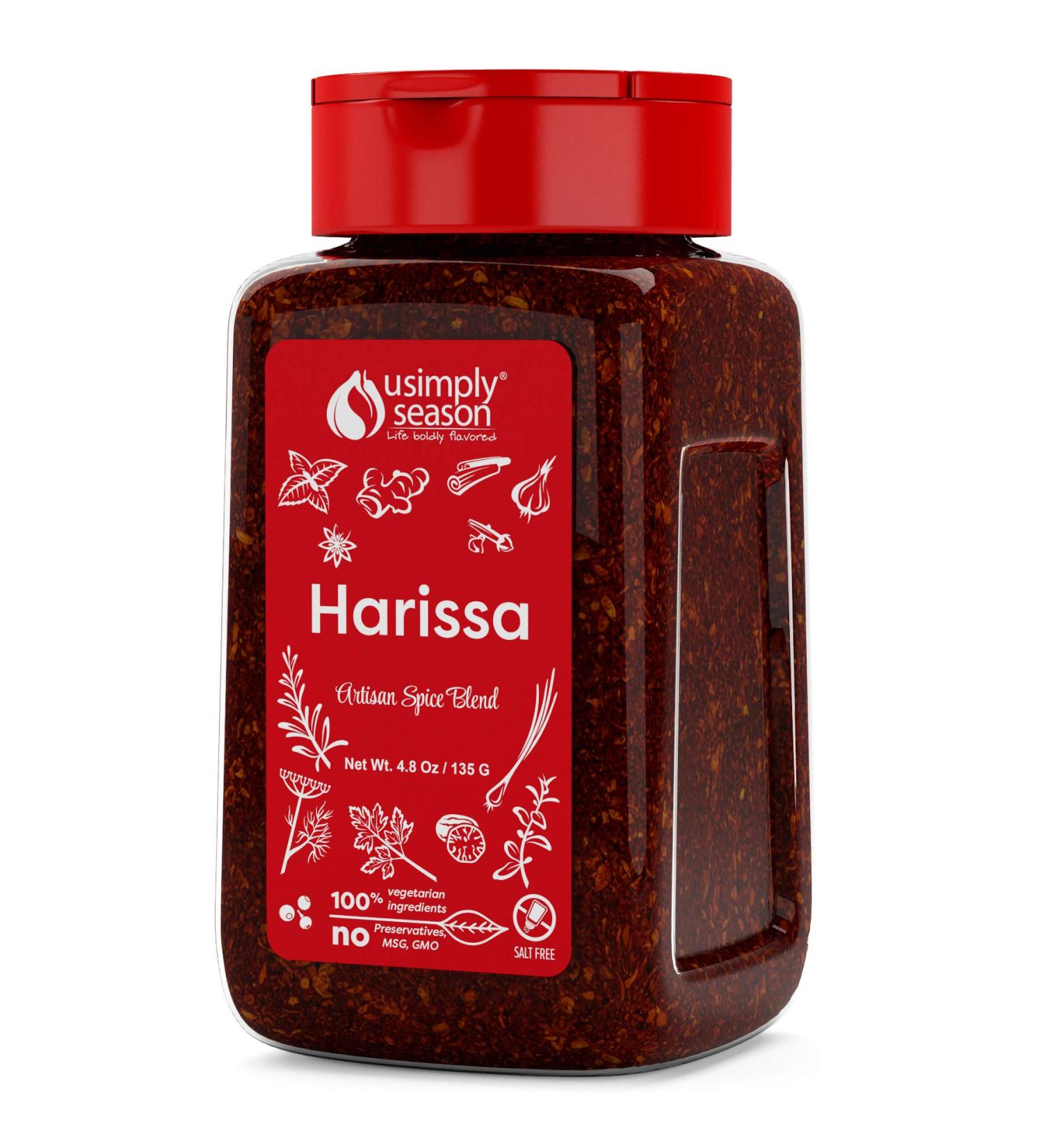 USimplySeason Harissa Spice 4.8 oz - Middle Eastern Seasoning, 6 oz Pack of 1 - Buy Online on GoSupps.com